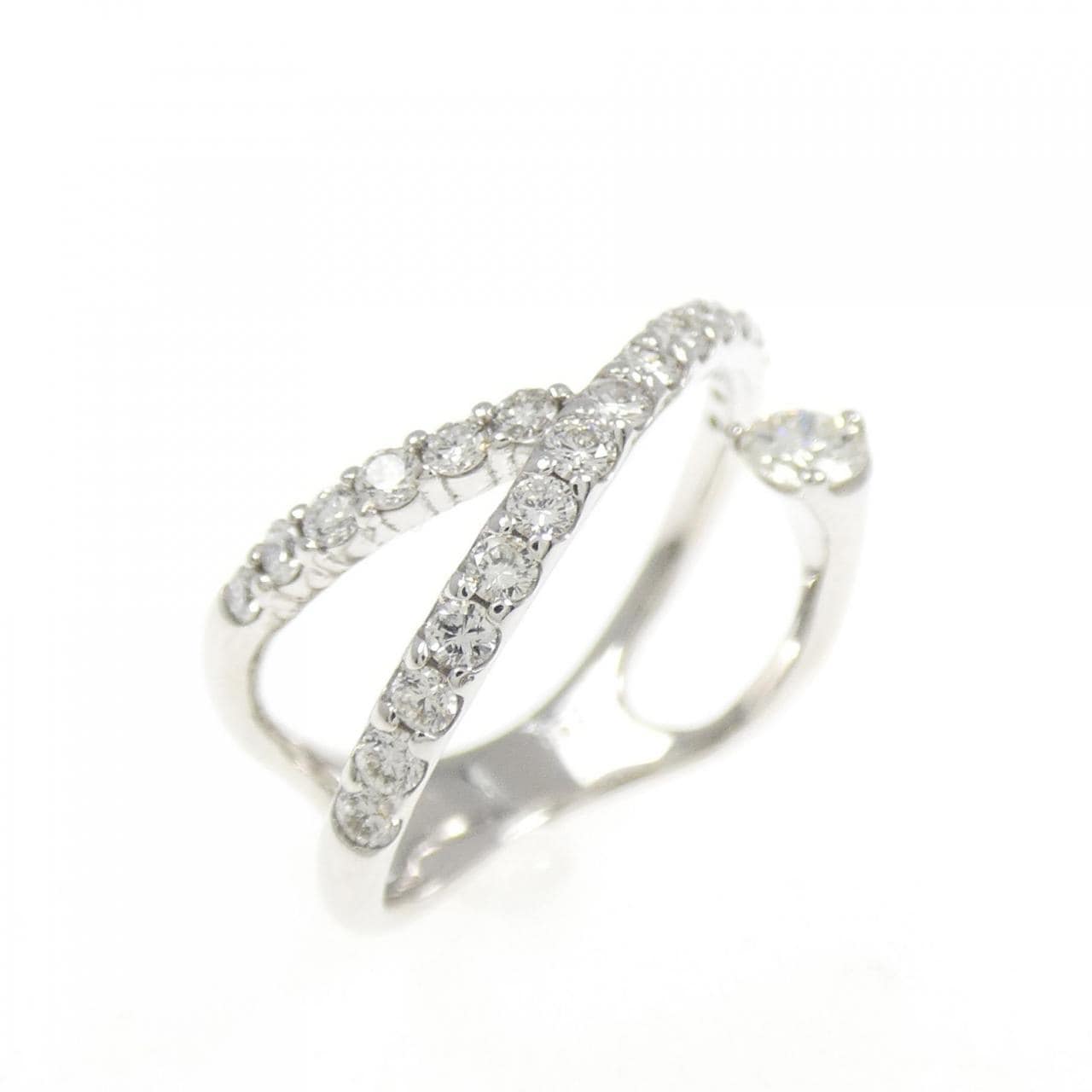 K18WG ダイヤモンド ピンキー リング 0.35CT