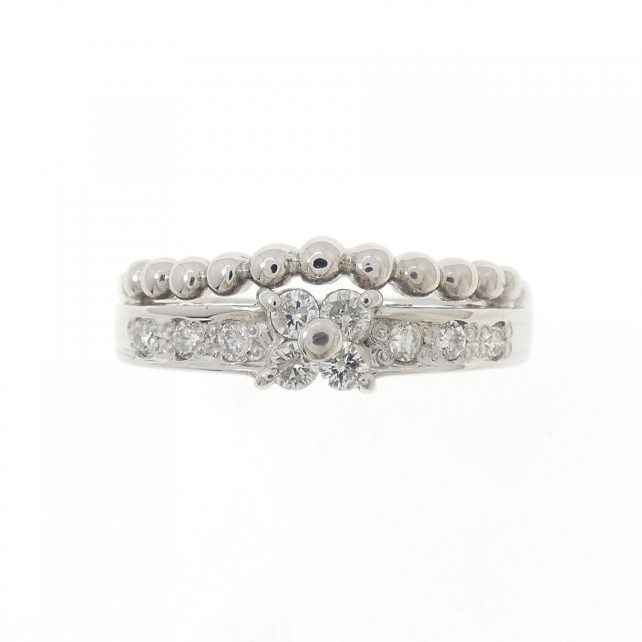 PT900 フラワー ダイヤモンド リング 0.20CT
