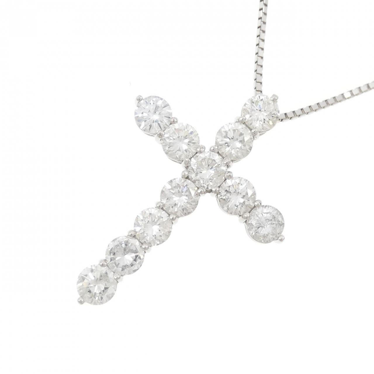 PT900/PT850 クロス ダイヤモンド ネックレス 3.22CT