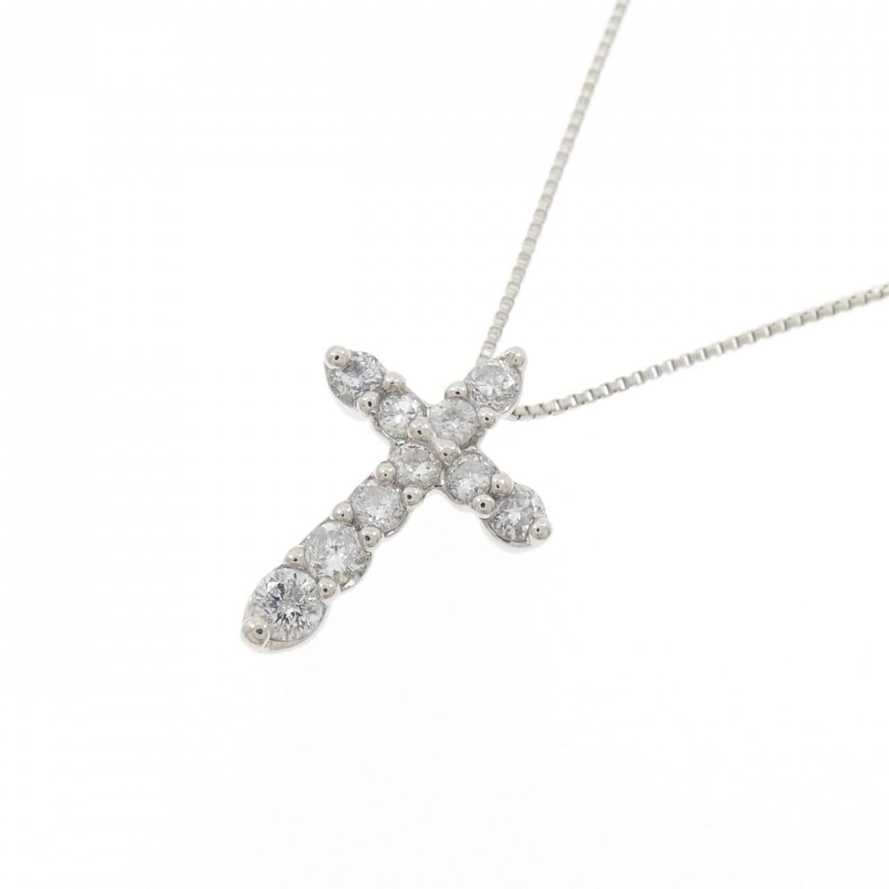 PT900/PT850 クロス ダイヤモンド ネックレス 0.3CT