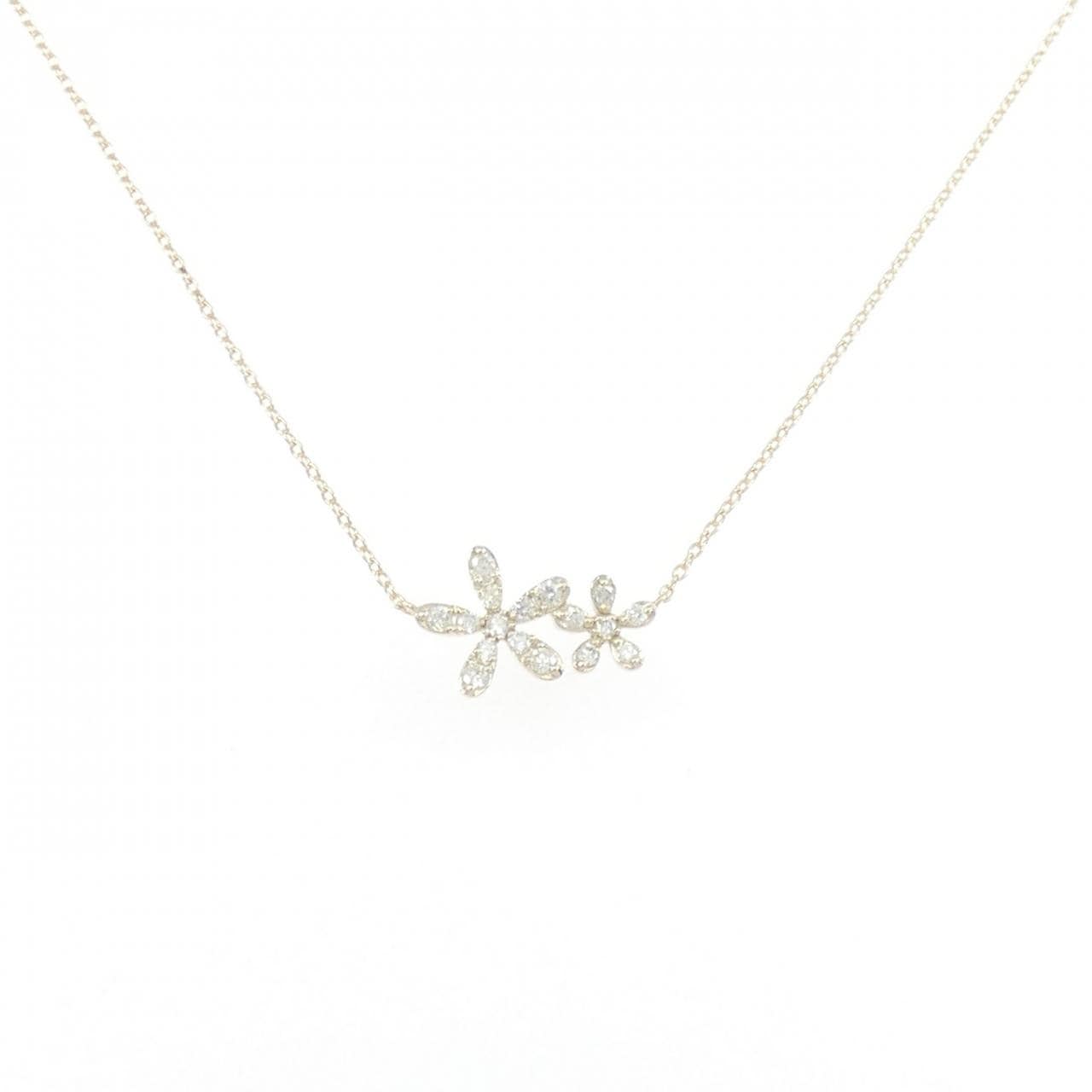 【リメイク】K10YG フラワー ダイヤモンド ネックレス 0.20CT
