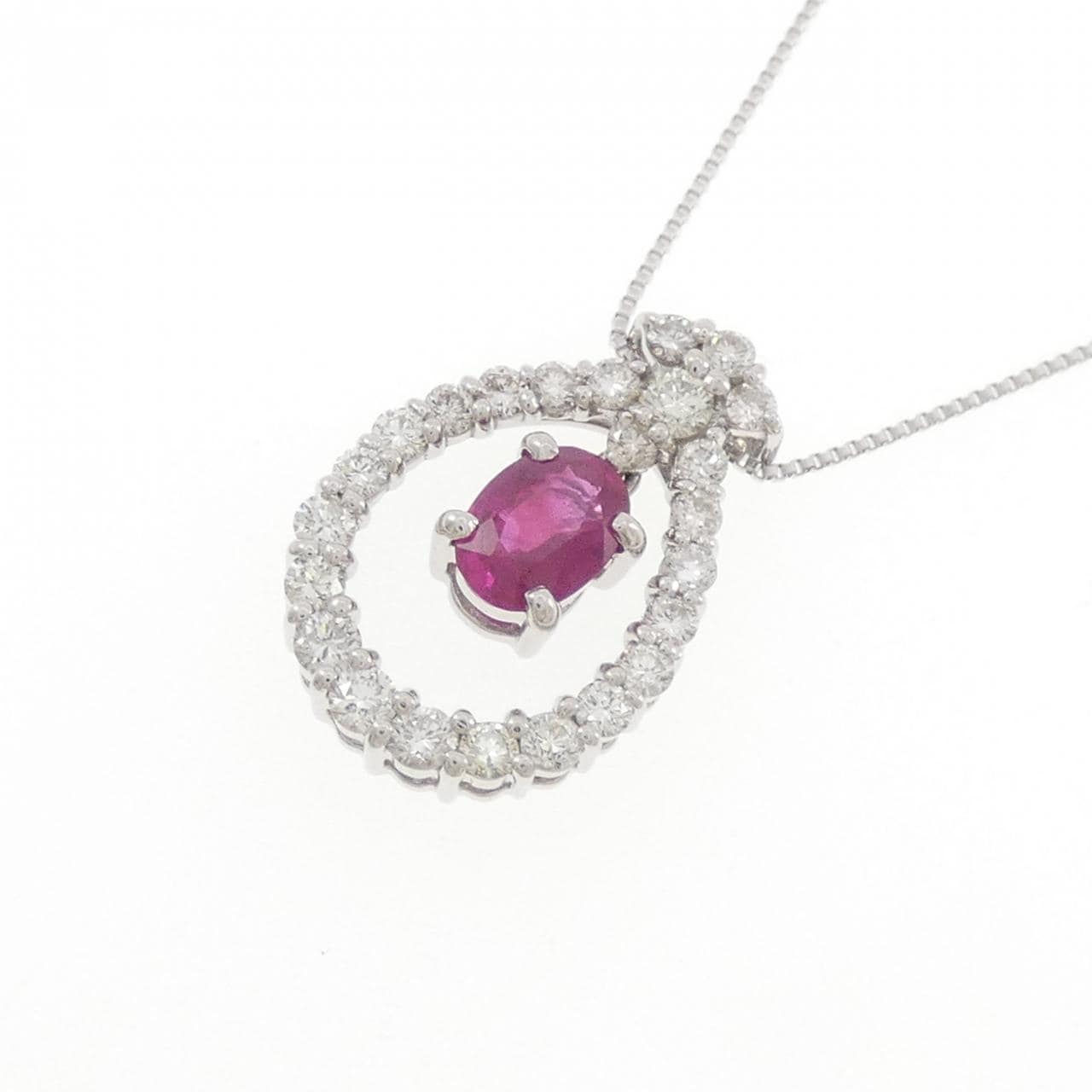 K18WG ルビー ネックレス 0.63CT