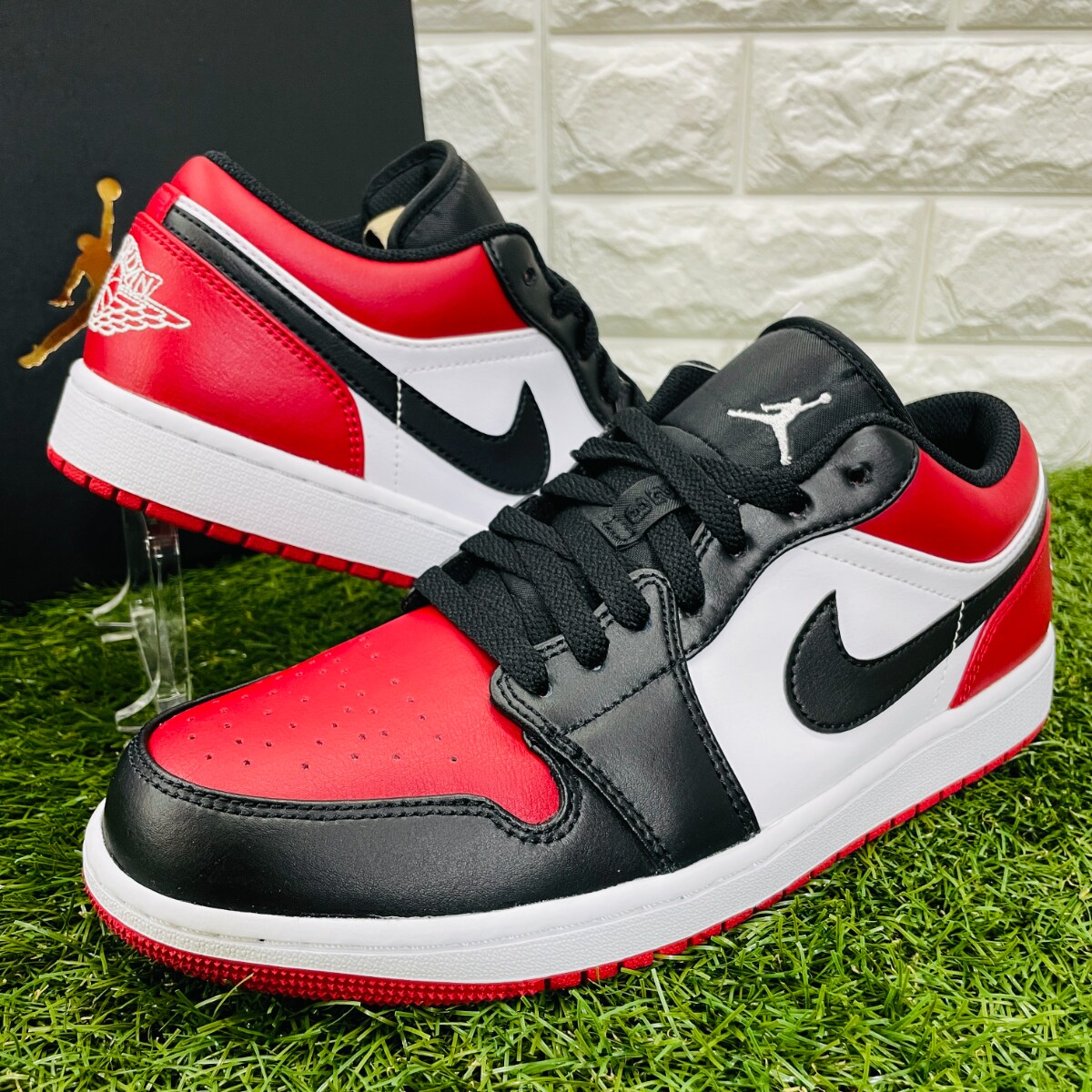 27 0cm ナイキ エアジョーダン 1 ロー Nike Air Jordan 1 Low Bred Toe Aj1 メンズ スニーカー 赤白黒のフリマ商品 Kante Komehyo