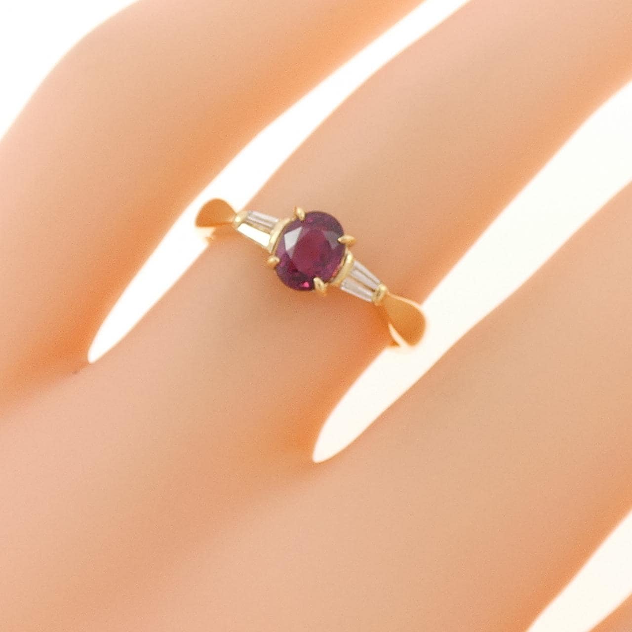 K18YG ルビー リング 0.60CT
