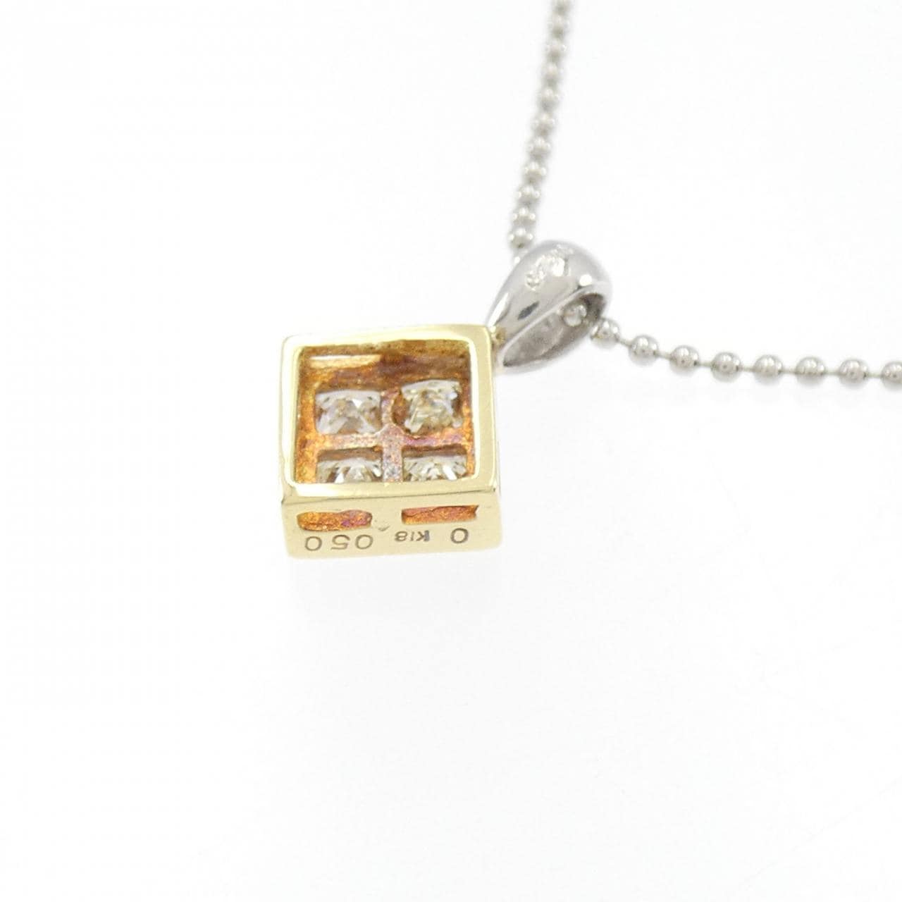 K18YG/PT900/PT850 ダイヤモンド ネックレス 0.50CT