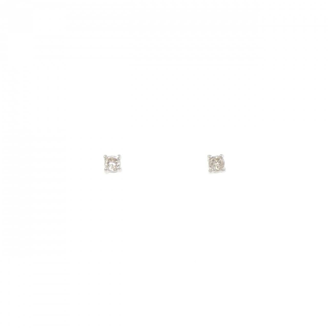 PT900 ソリティア ダイヤモンド ピアス 0.10CT