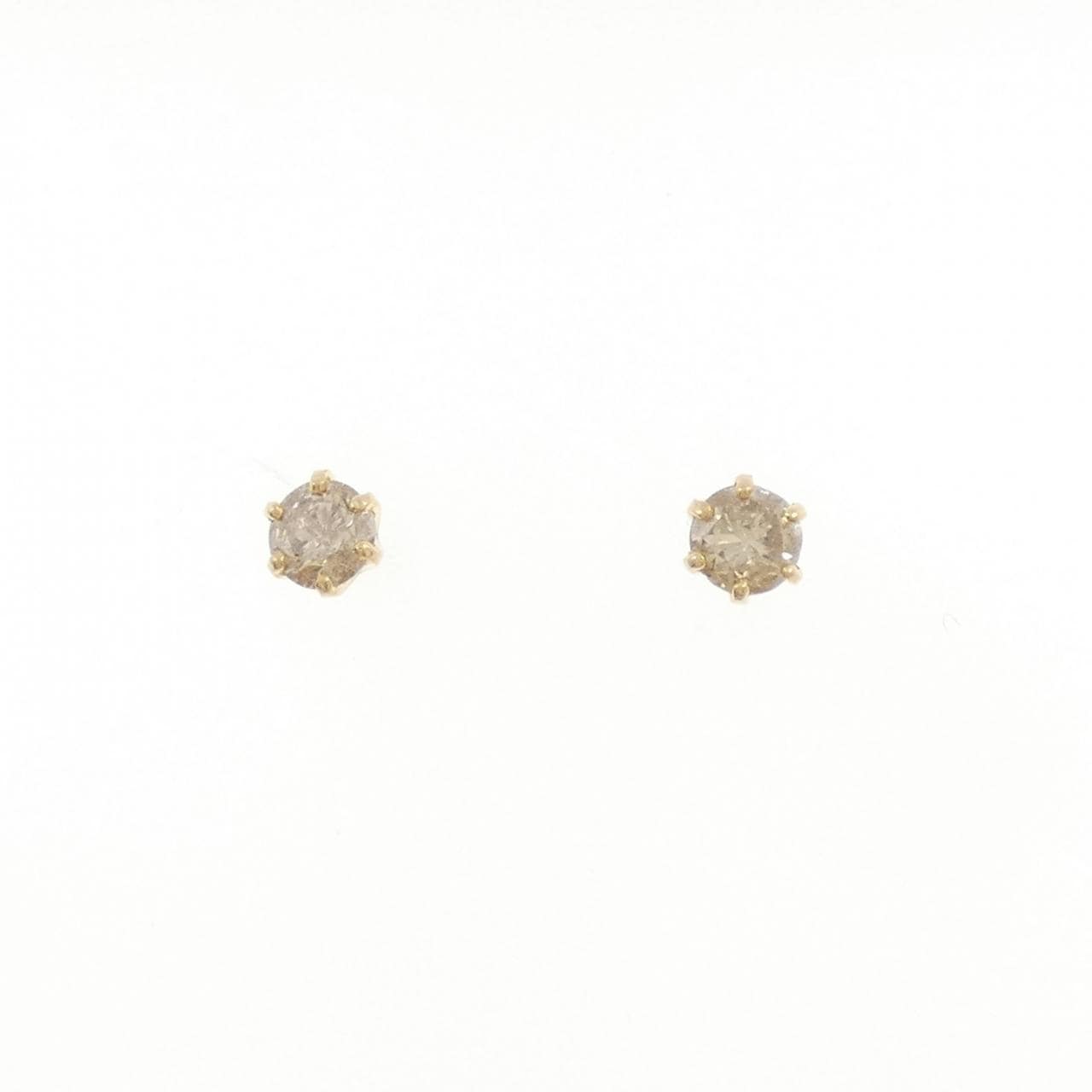 K18YG ソリティア ダイヤモンド ピアス 0.50CT