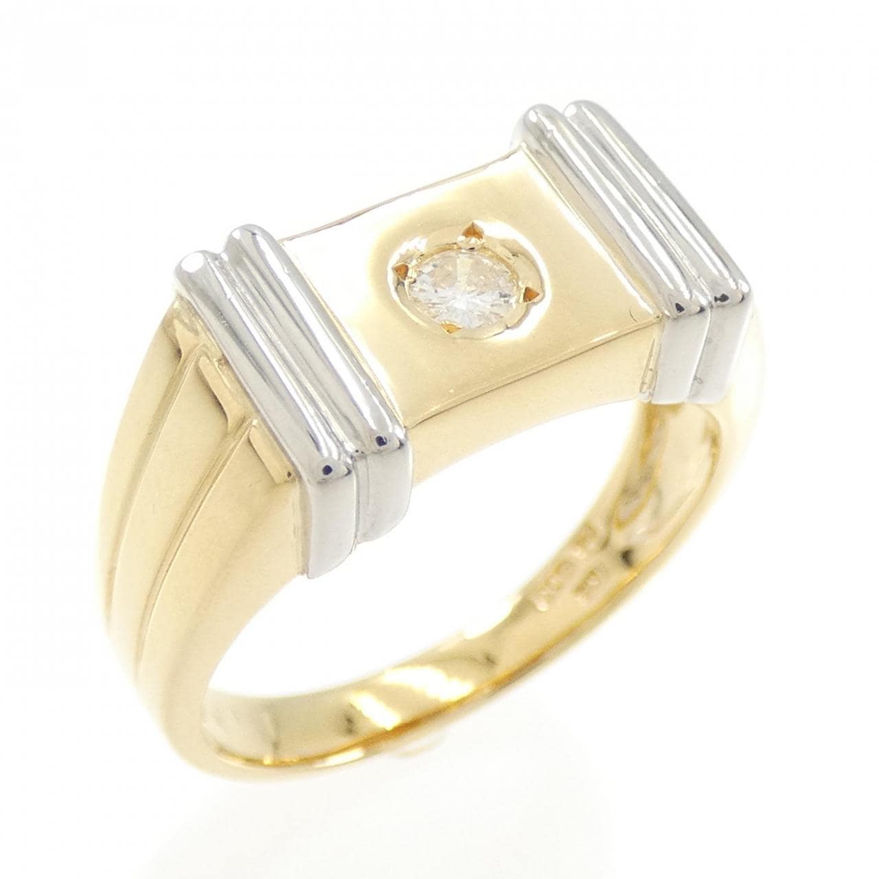 K18YG/PT鑽石0.1CT