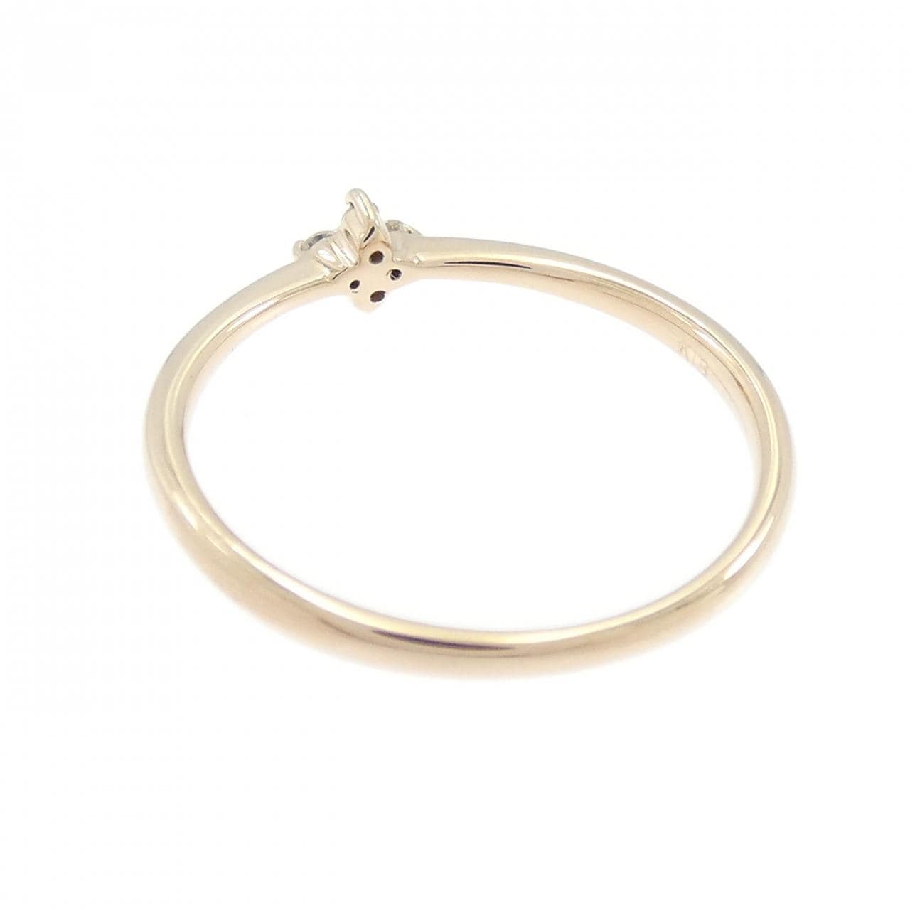 K18PG フラワー ダイヤモンド リング 0.04CT