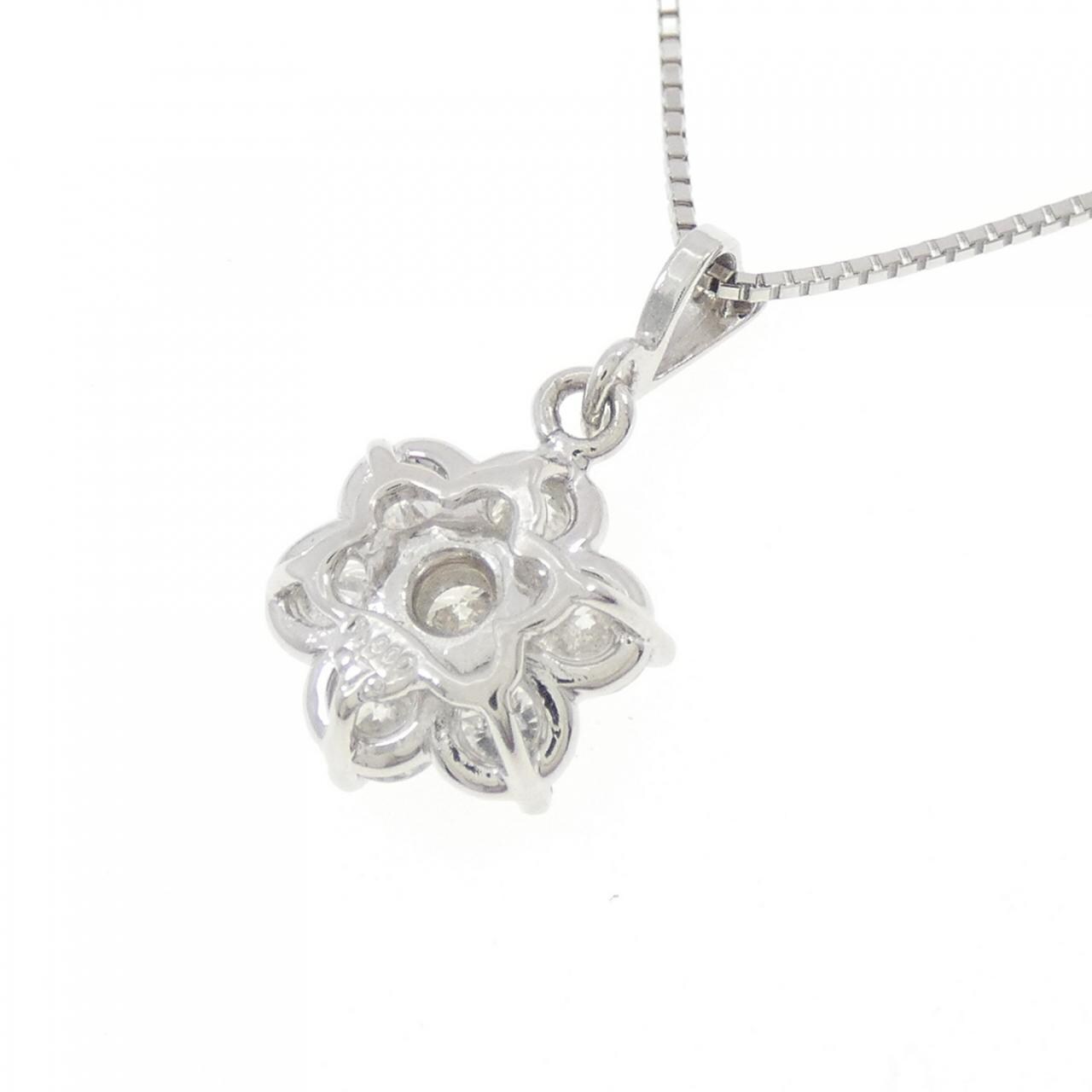 PT900/PT850 フラワー ダイヤモンド ネックレス 0.78CT
