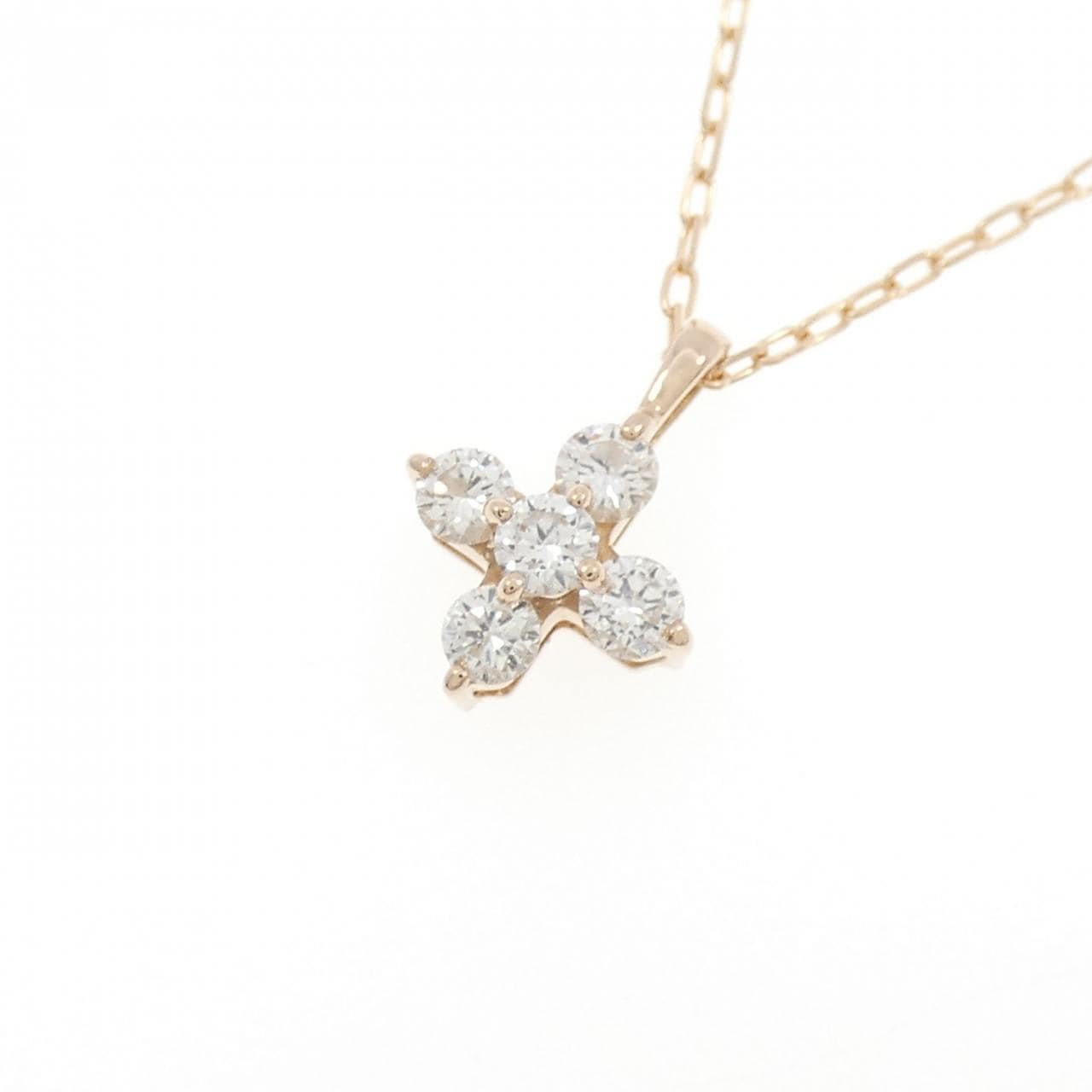 K18PG クロス ダイヤモンド ネックレス 0.30CT