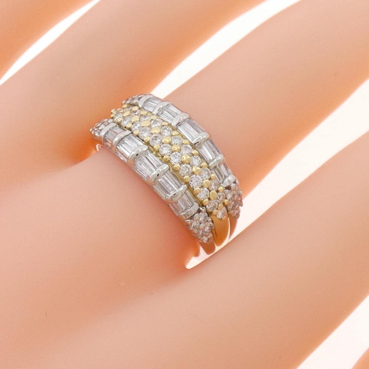 K18YG/PT900 ダイヤモンド リング 1.40CT