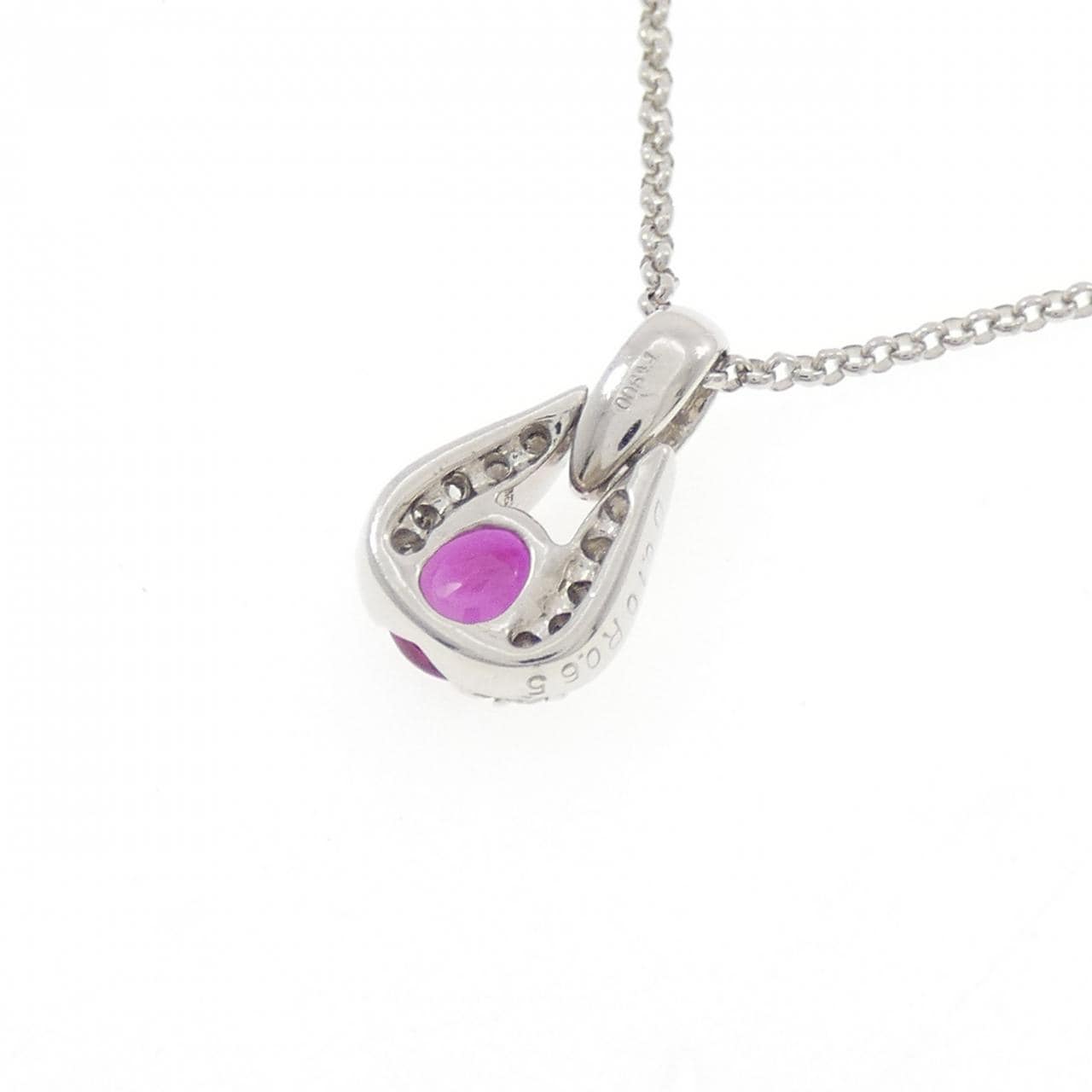 PT900/PT850 ルビー ネックレス 0.65CT