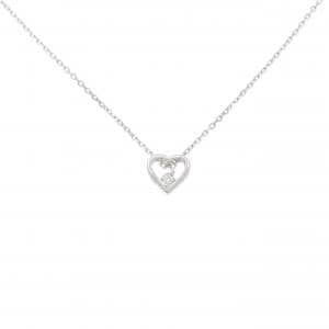 K18WG ハート ダイヤモンド ネックレス