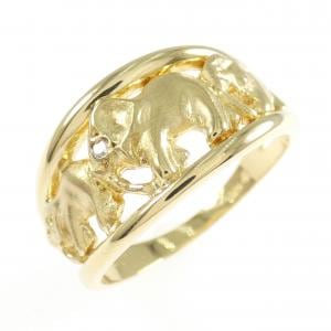 K18YG エレファント ダイヤモンド リング 0.01CT