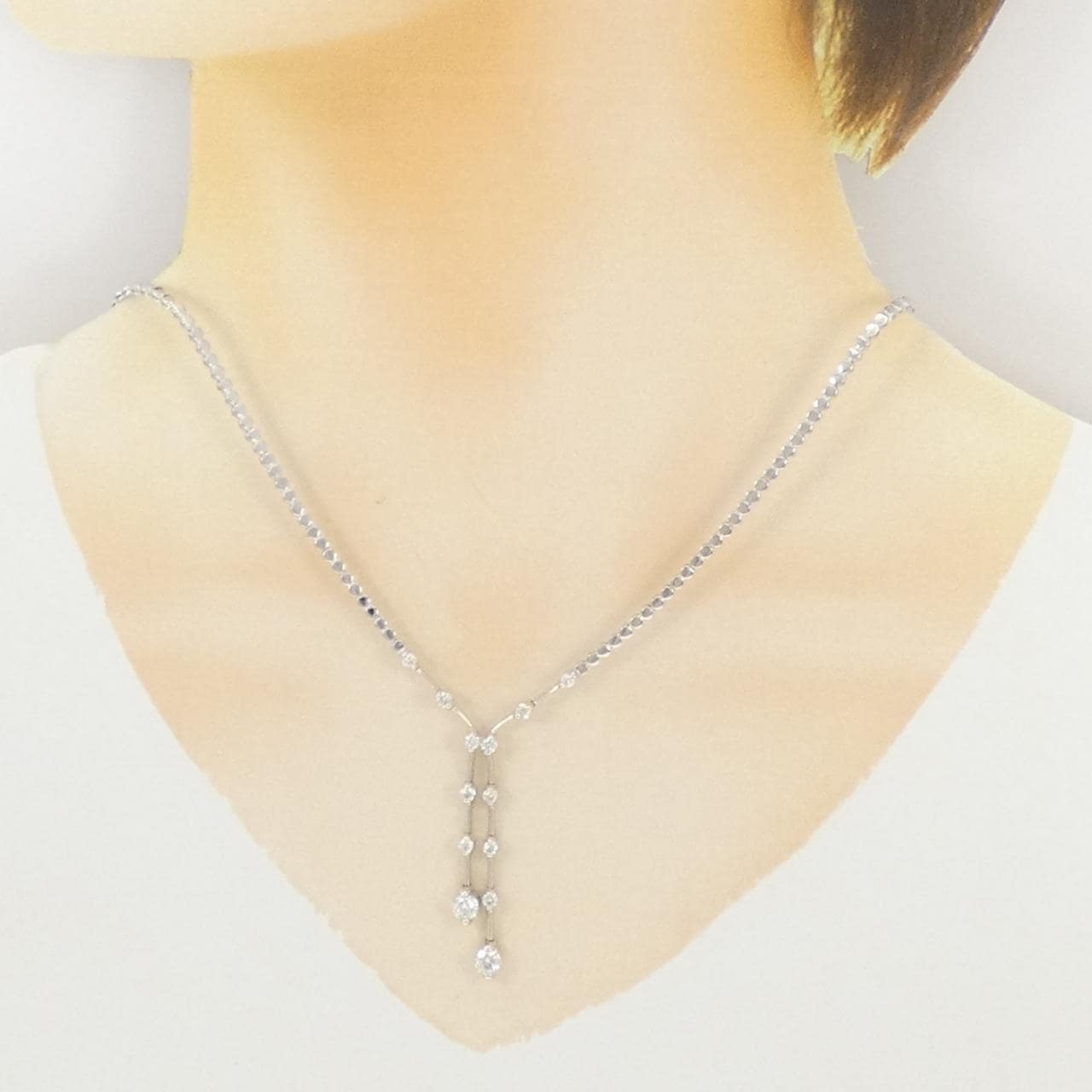 K18WG ダイヤモンド ネックレス 1.173CT