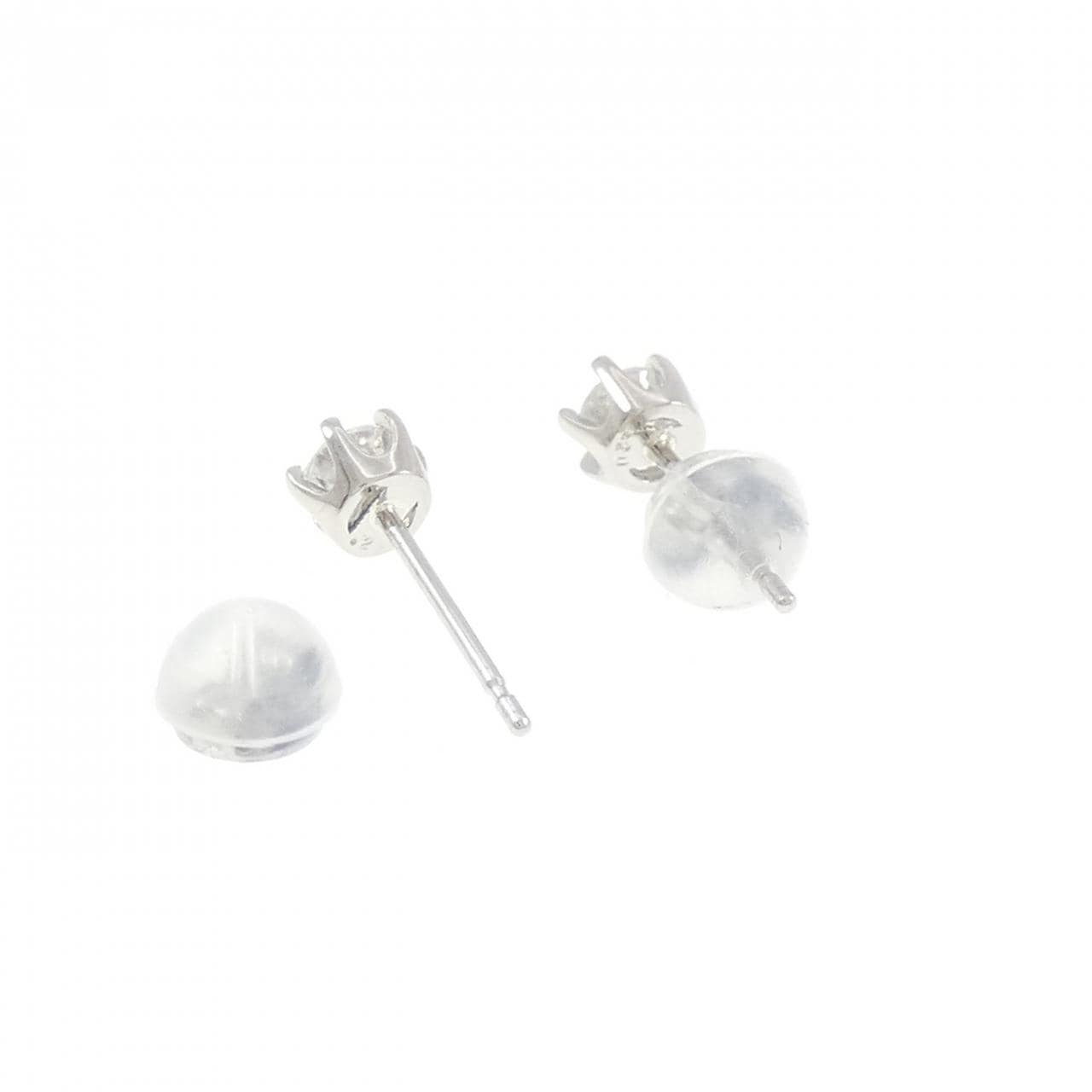 PT900 ソリティア ダイヤモンド ピアス 0.40CT