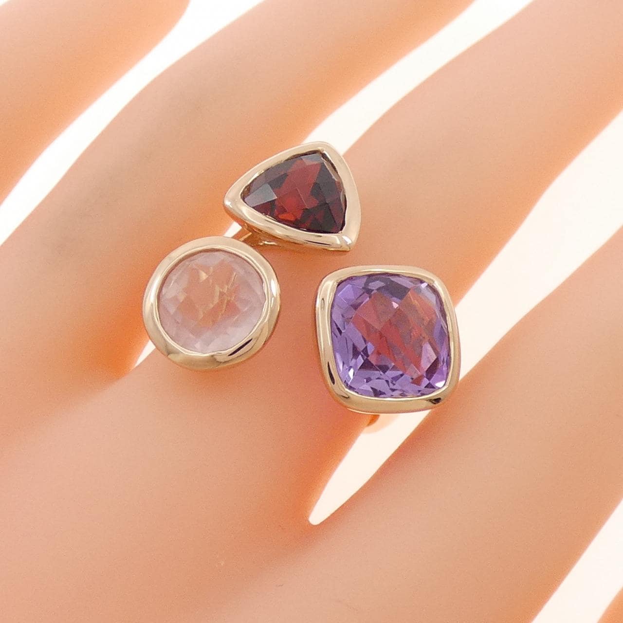 K18PG カラーストーン リング