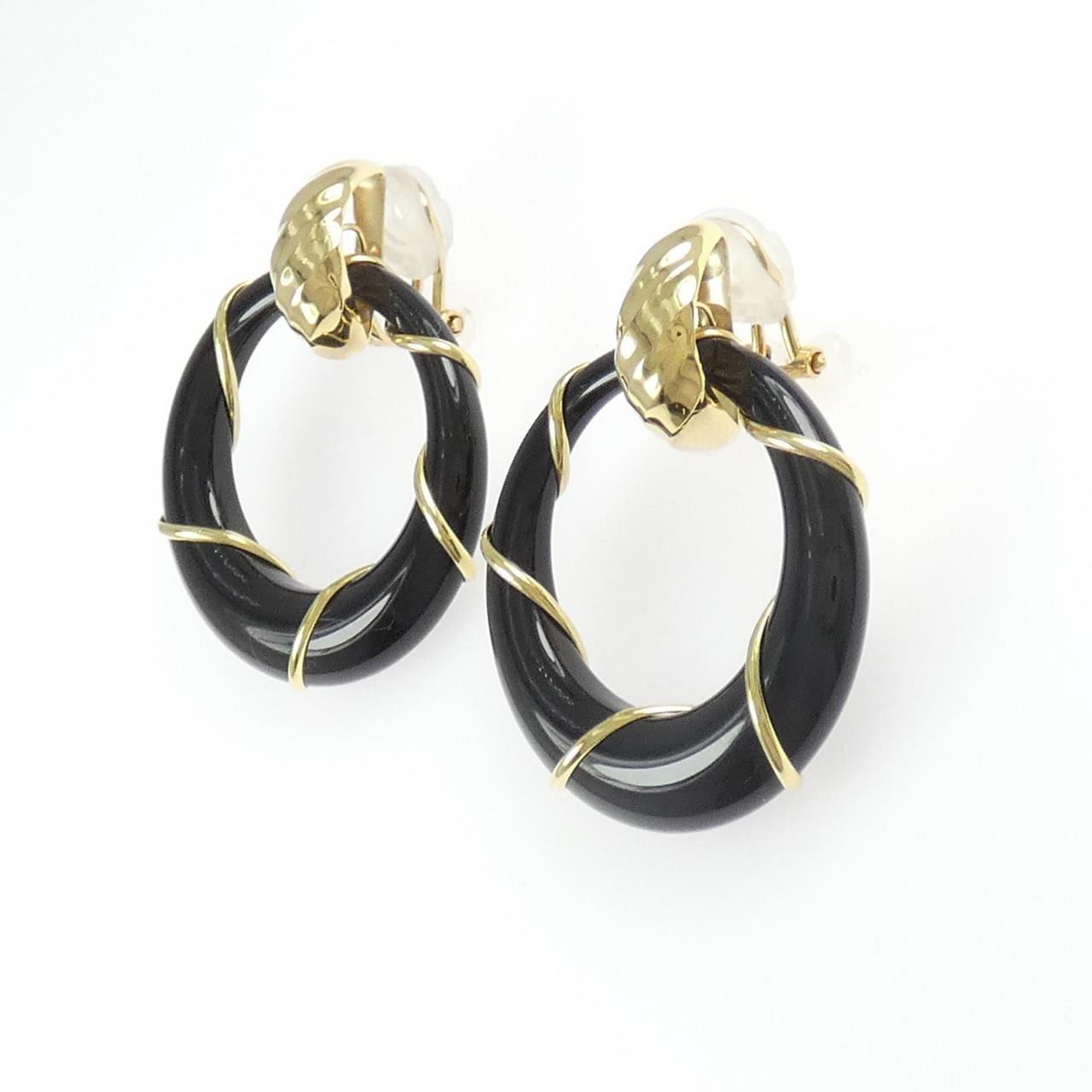 K18YG オニキス イヤリング