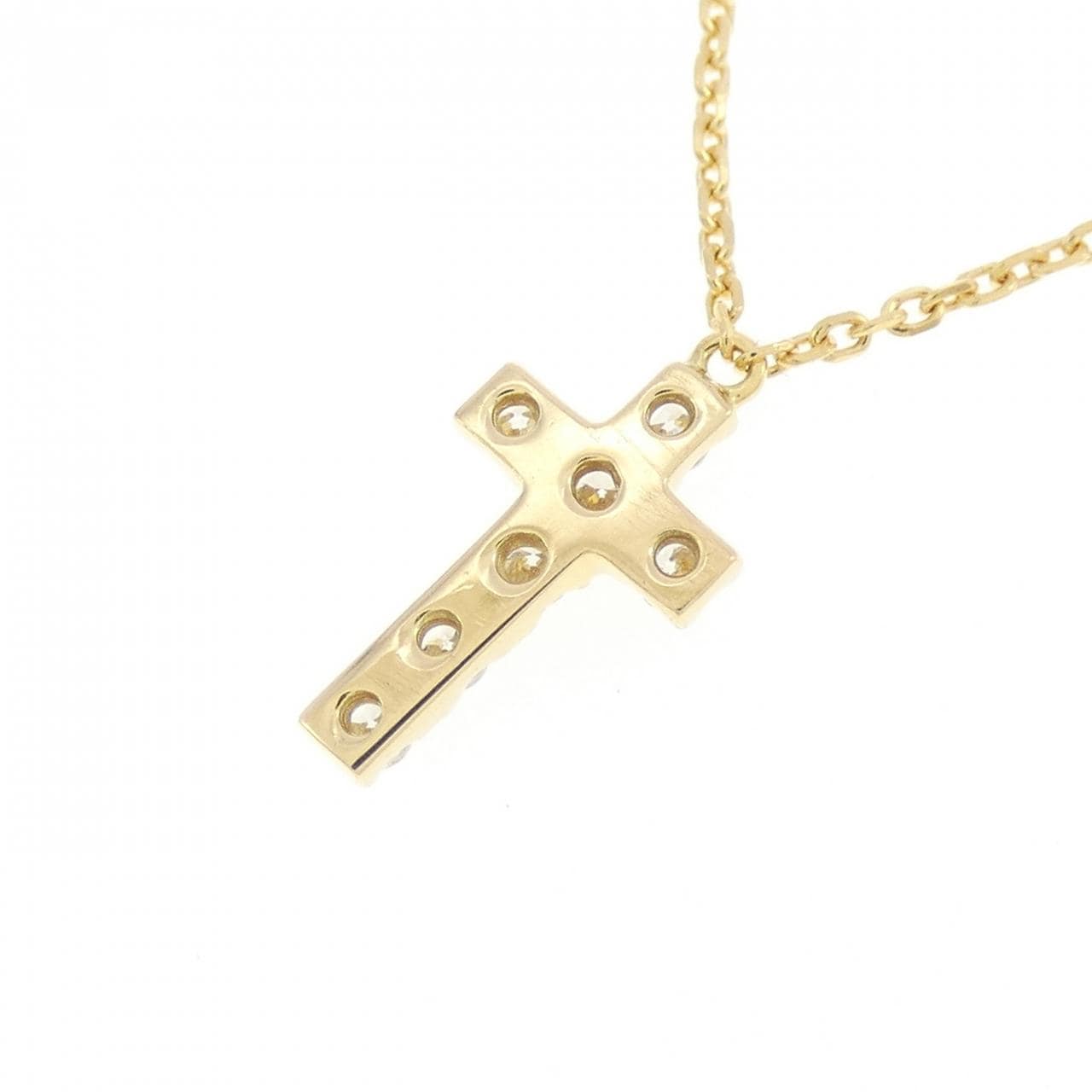 K18YG クロス ダイヤモンド ネックレス 0.10CT