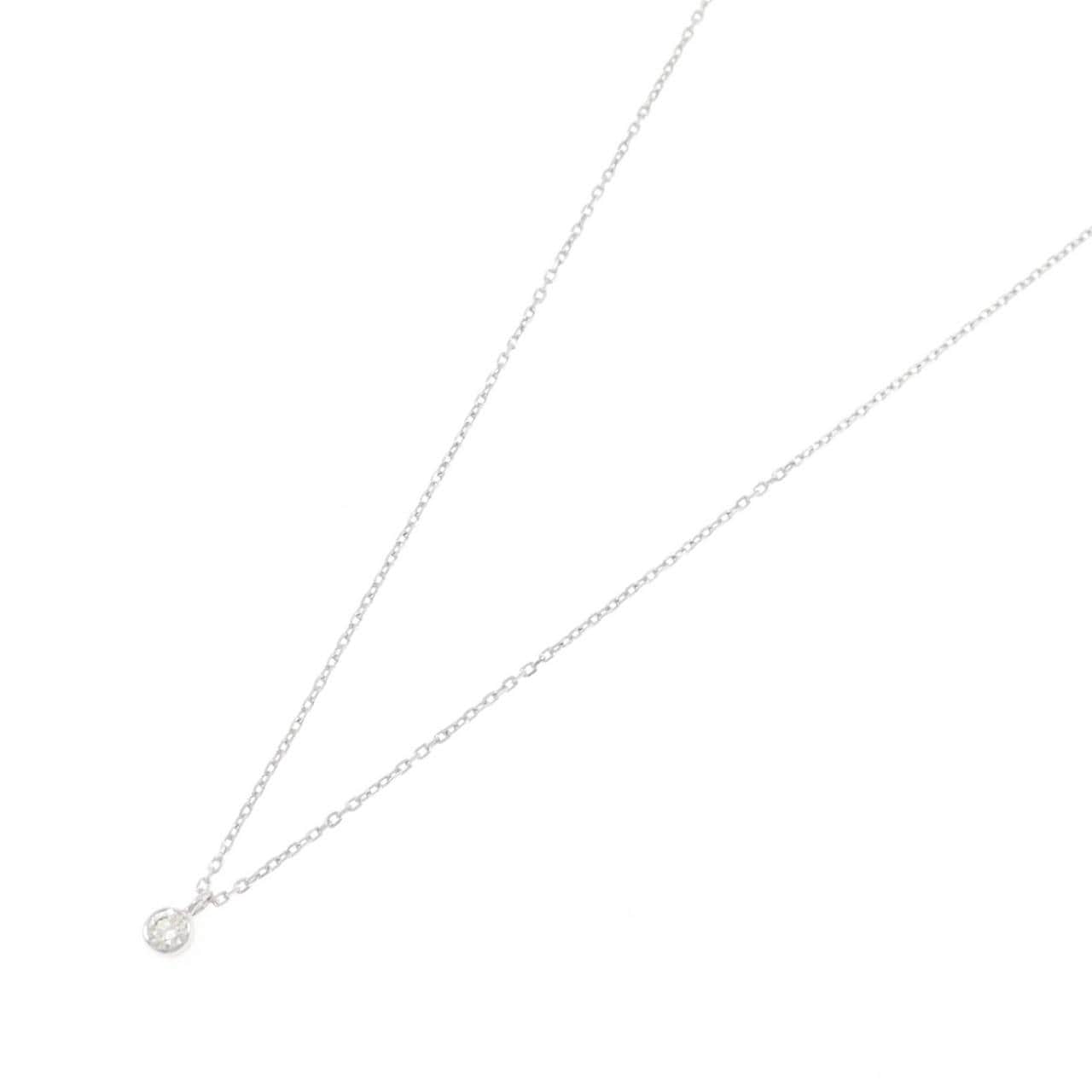 K18WG ソリティア ダイヤモンド ネックレス 0.10CT