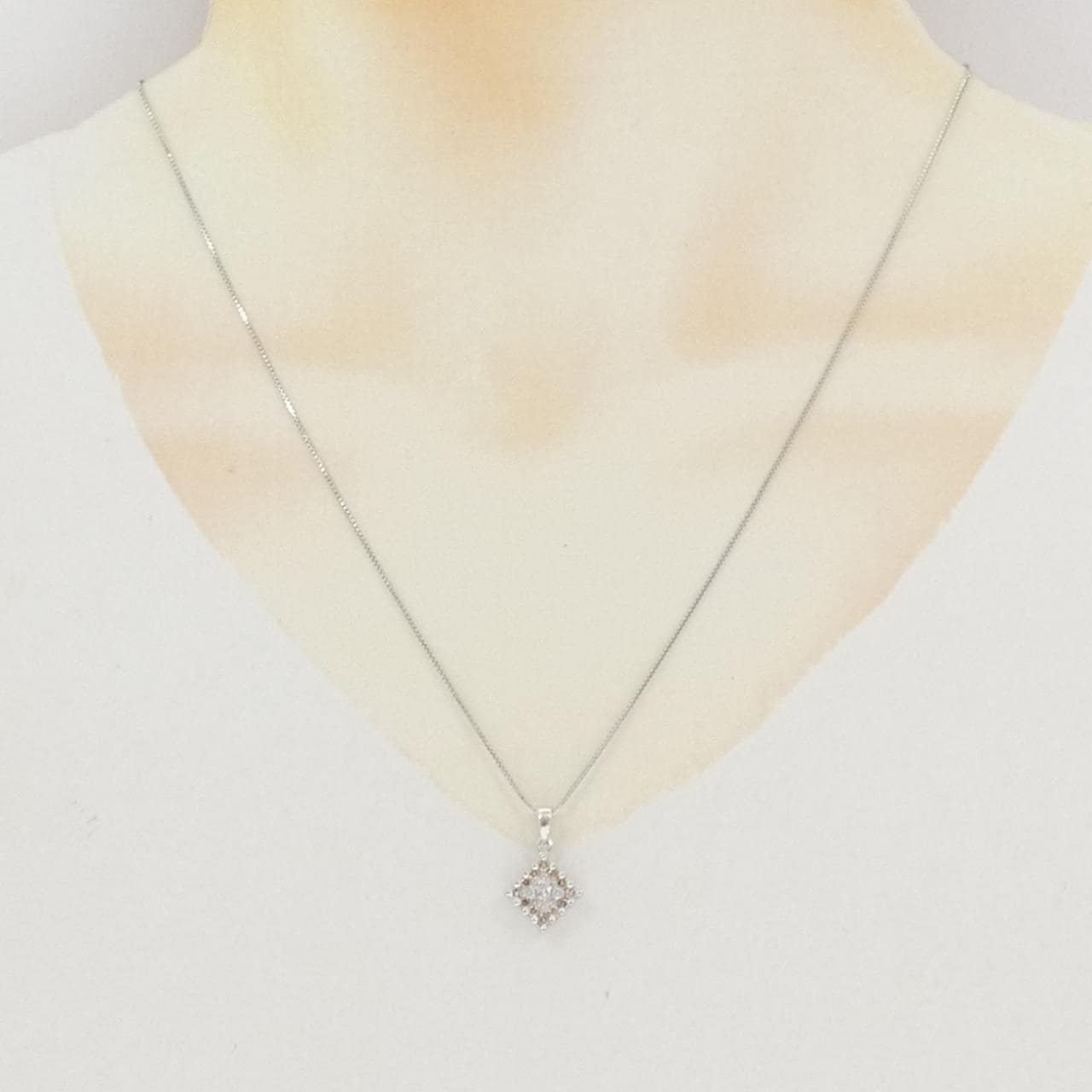 K18WG ダイヤモンド ネックレス 0.45CT
