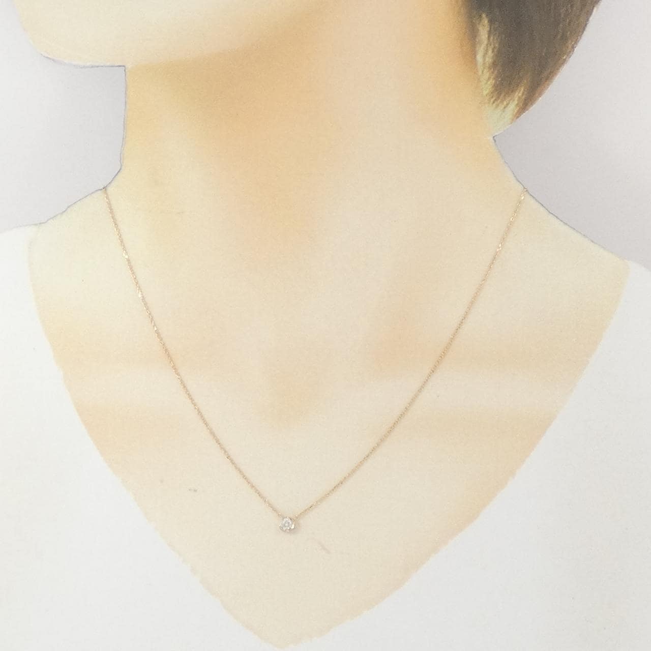 スタージュエリー ムーンセッティング ネックレス 0.10CT