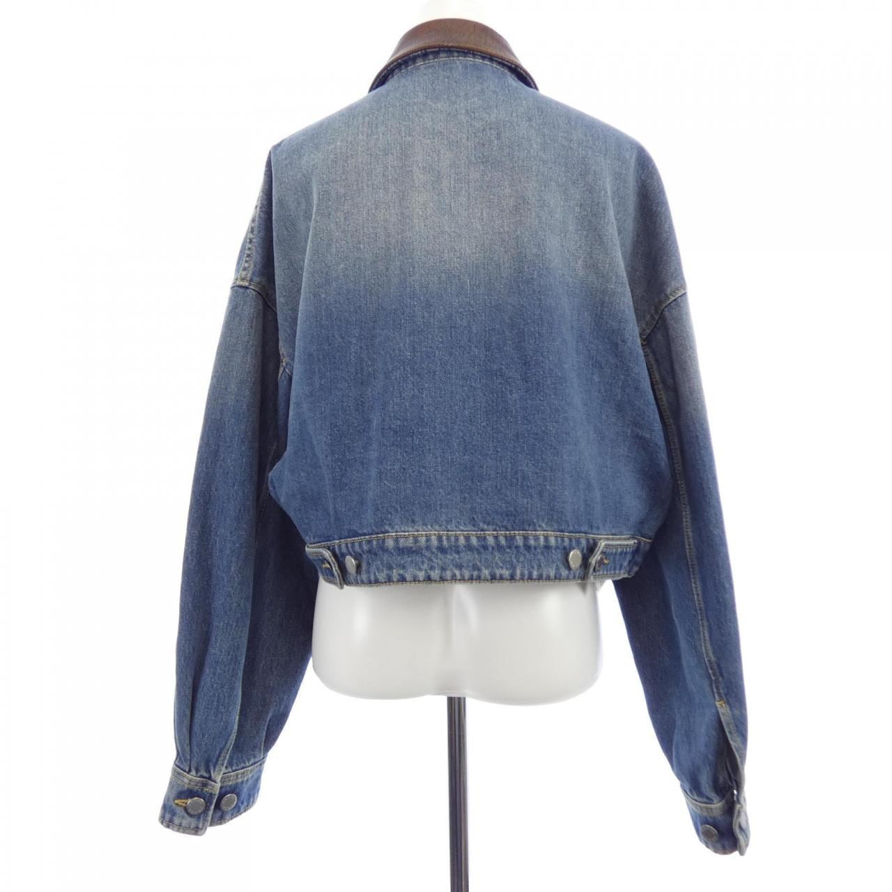 プラダ PRADA クロップド デニムジャケット トライアングルロゴ GFB327 SOOO 16PK デニムジャケット