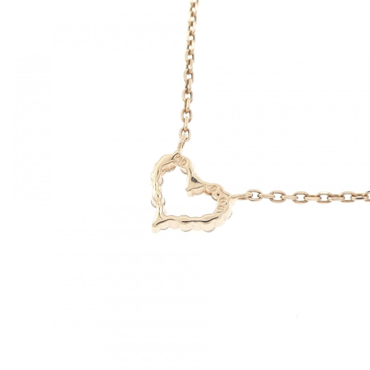アガット ハート ダイヤモンド ネックレス 0.06CT