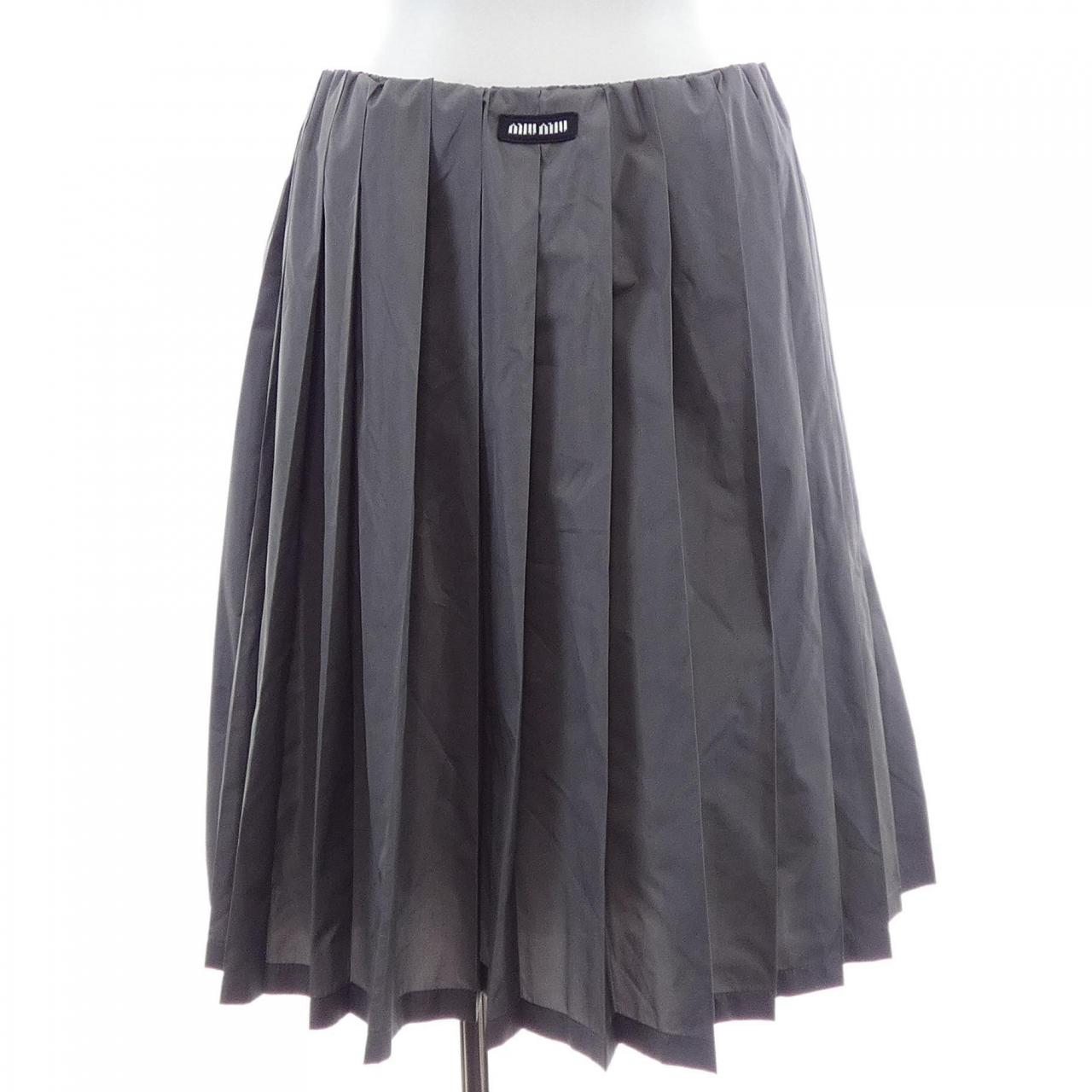 ミュウミュウ MIU MIU テクニカルシルク スカート MIU MIUロゴ MG2467 SOOO 121G スカート