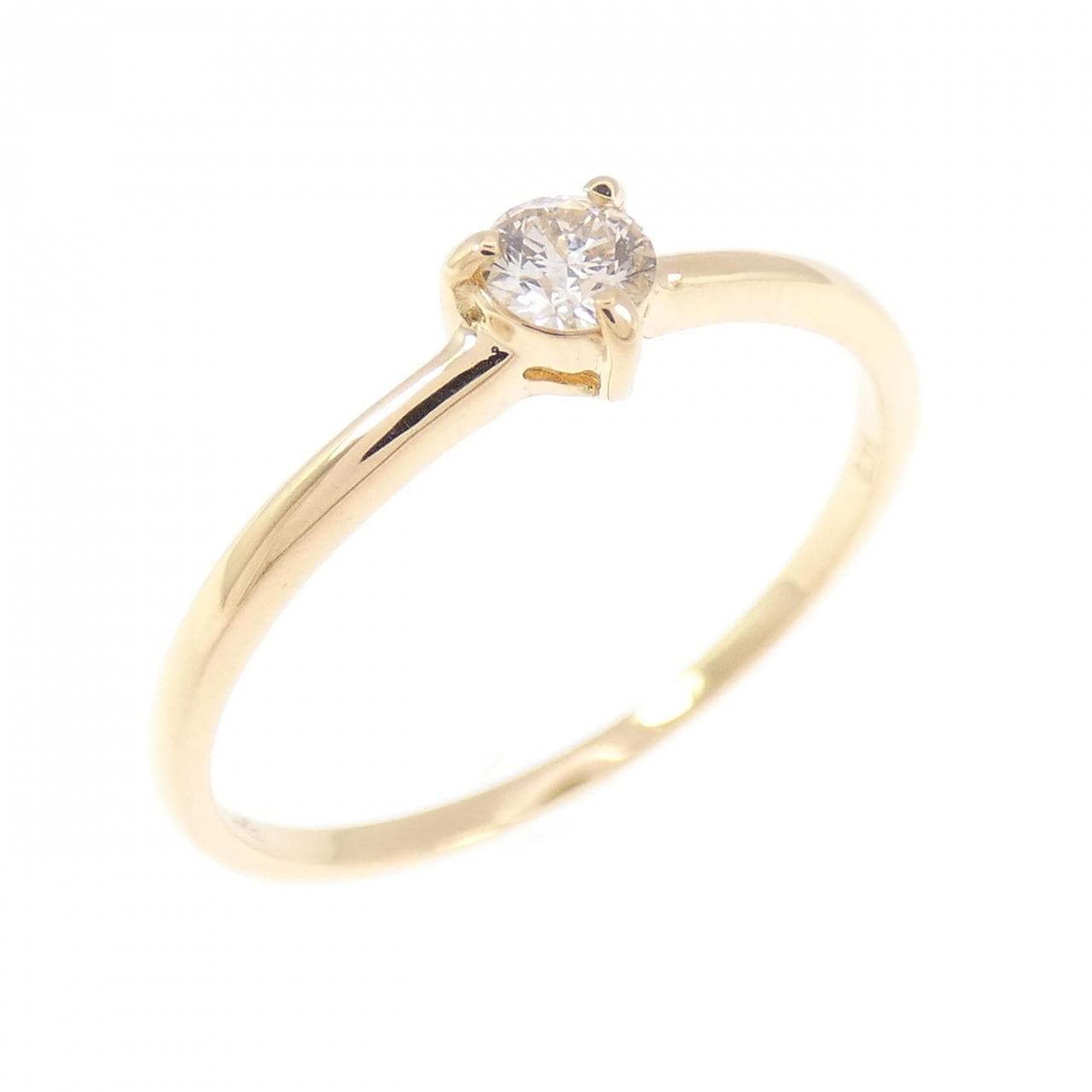 K18YG ソリティア ダイヤモンド リング 0.10CT