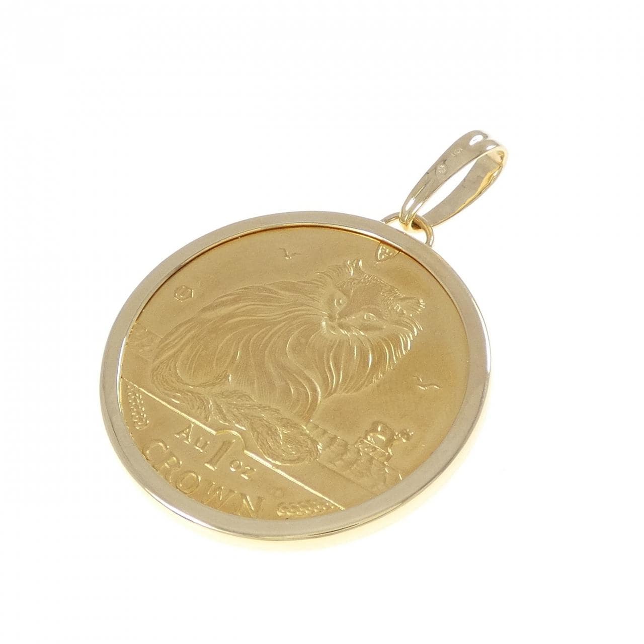 K18YG(枠) コイン ペンダント