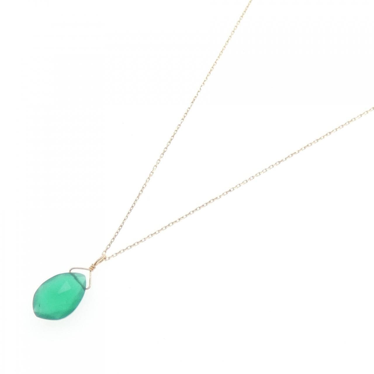 [BRAND NEW] K10YG Chalcedony Necklace