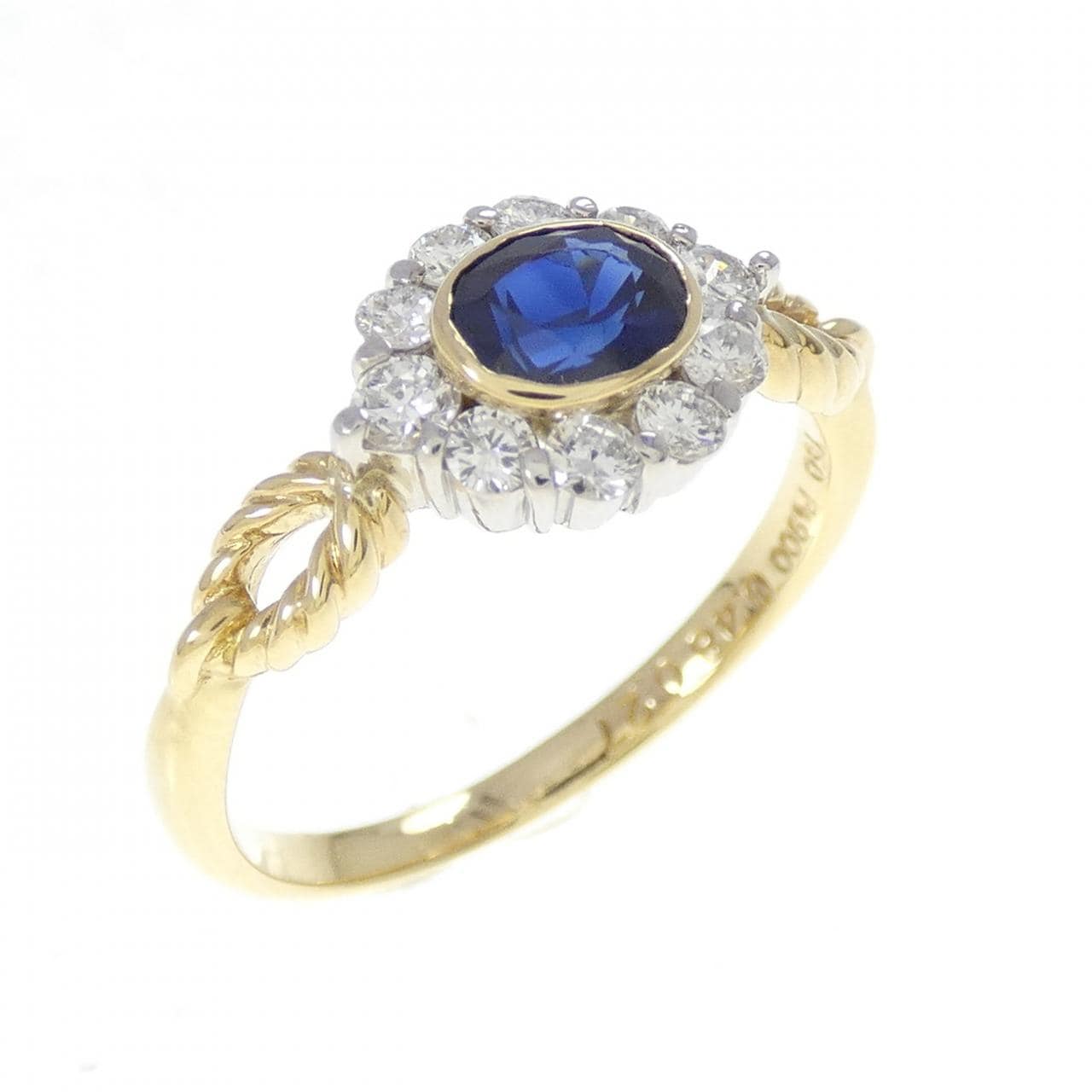 750YG/PT900蓝宝石戒指0.48CT