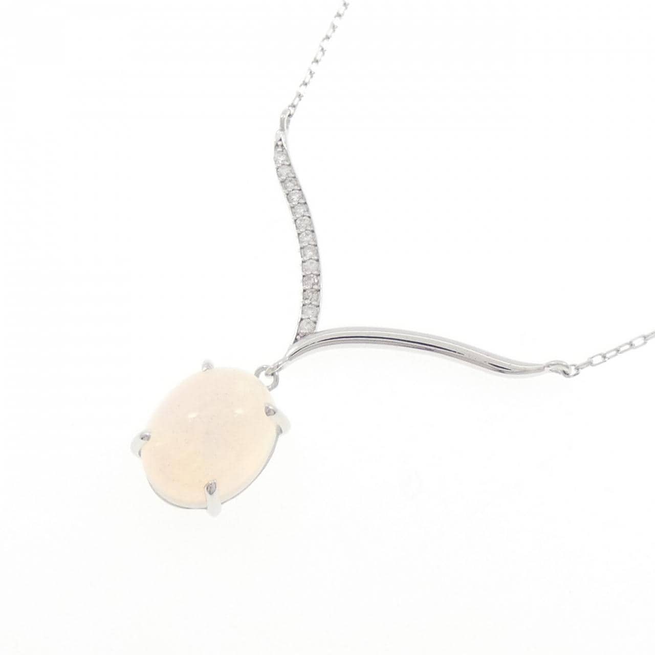 K18WG オパール ネックレス 1.88CT