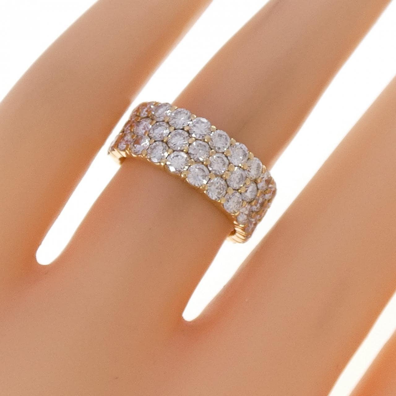 K18YG パヴェ ダイヤモンド リング 2.96CT