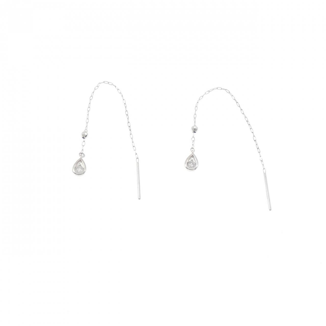 K18WG ダイヤモンド ピアス 0.05CT
