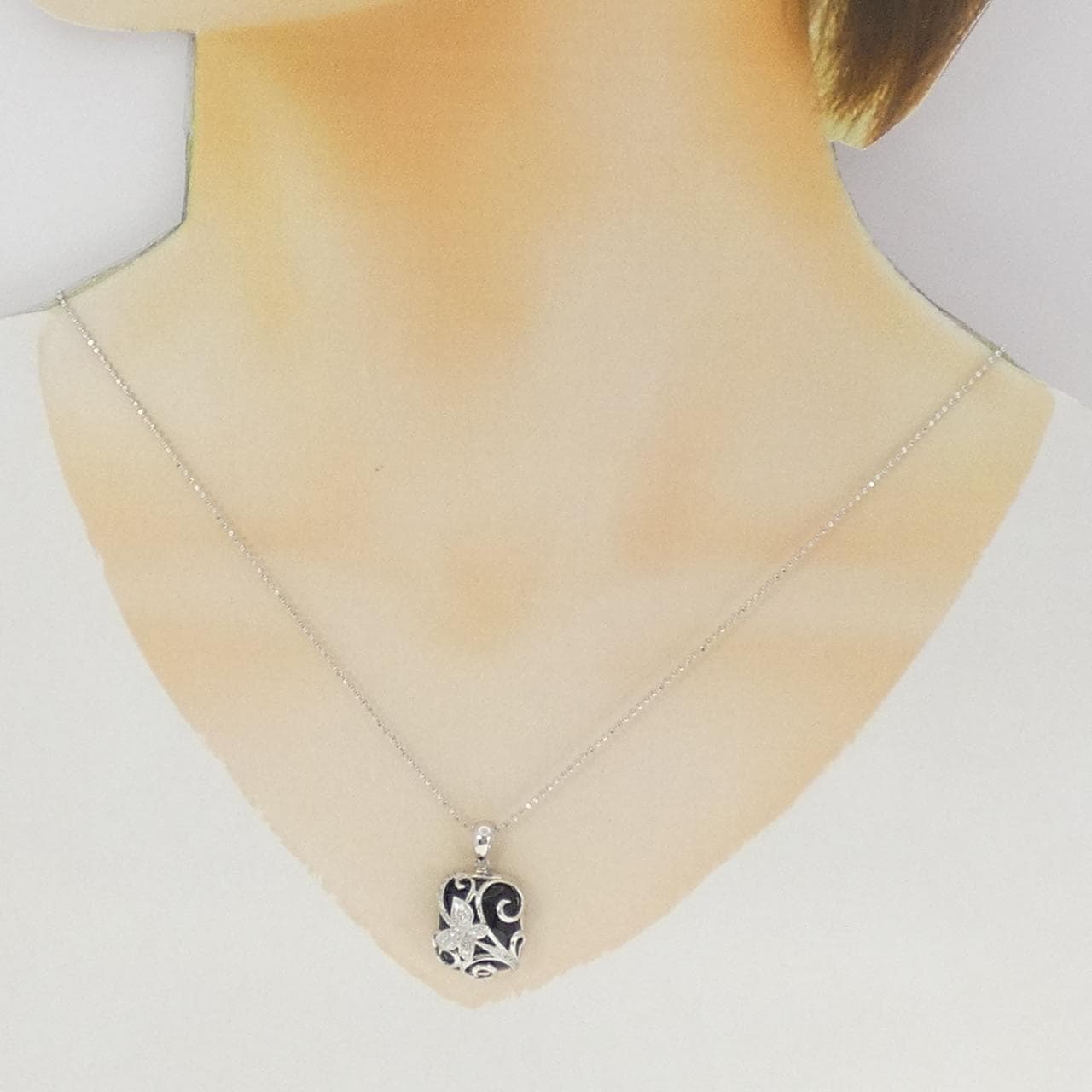 750WG/K18WG 缟黑玛瑙项链