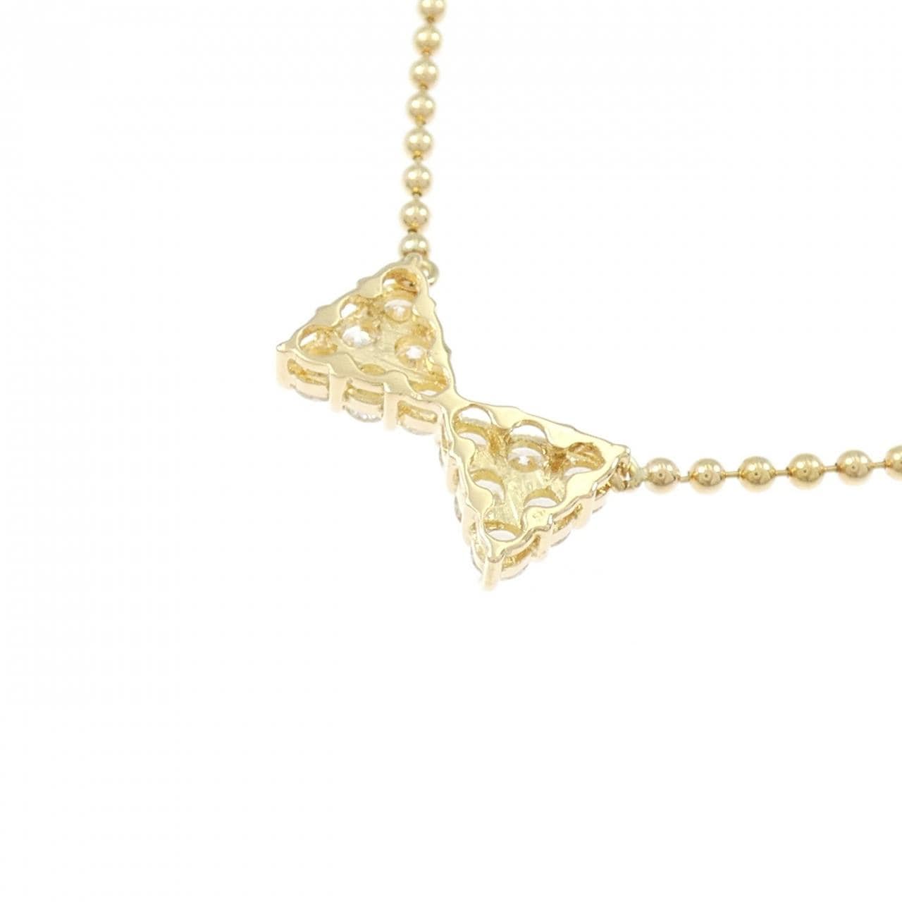 K18YG リボン ダイヤモンド ネックレス 0.50CT