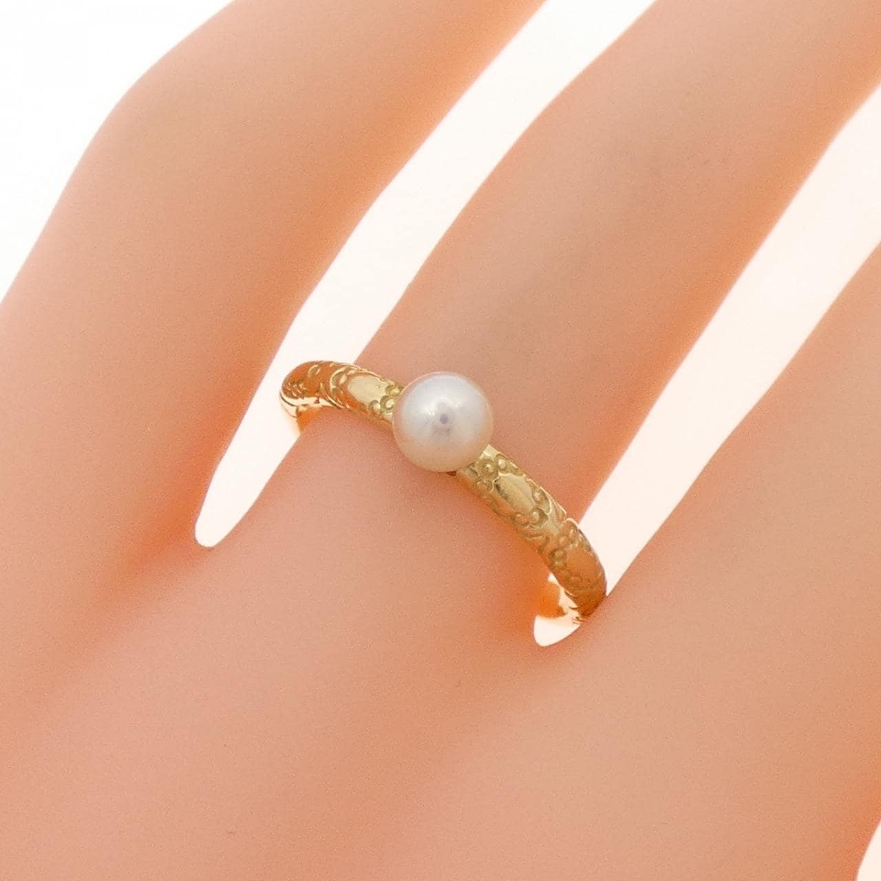 K18YG アコヤパール リング 4.4mm