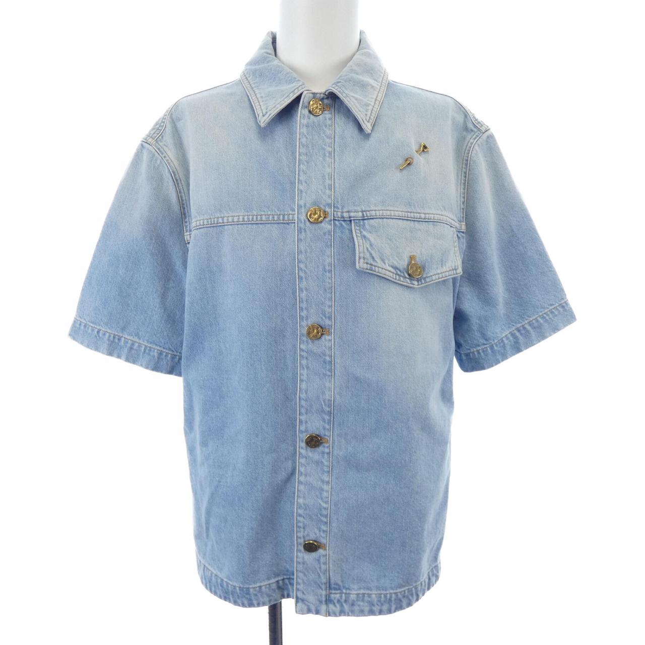 ルイヴィトン LOUIS VUITTON デニムショートスリーブシャツ HLS50WEU6 S／Sシャツ