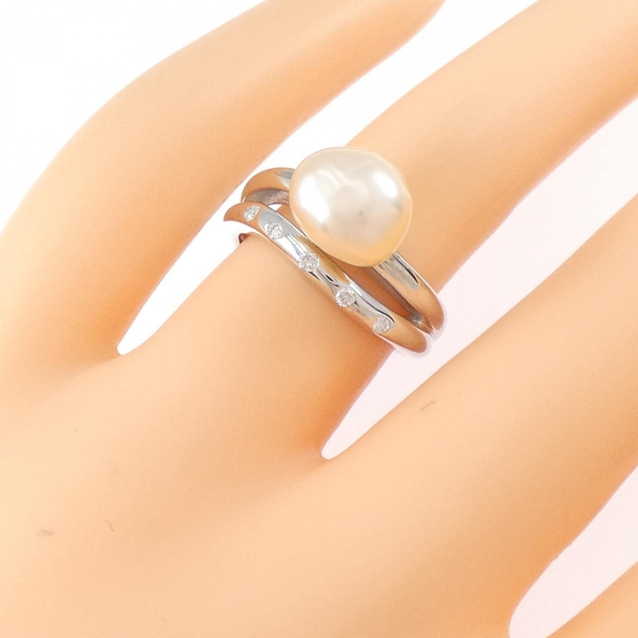 K18WG 淡水パール リング