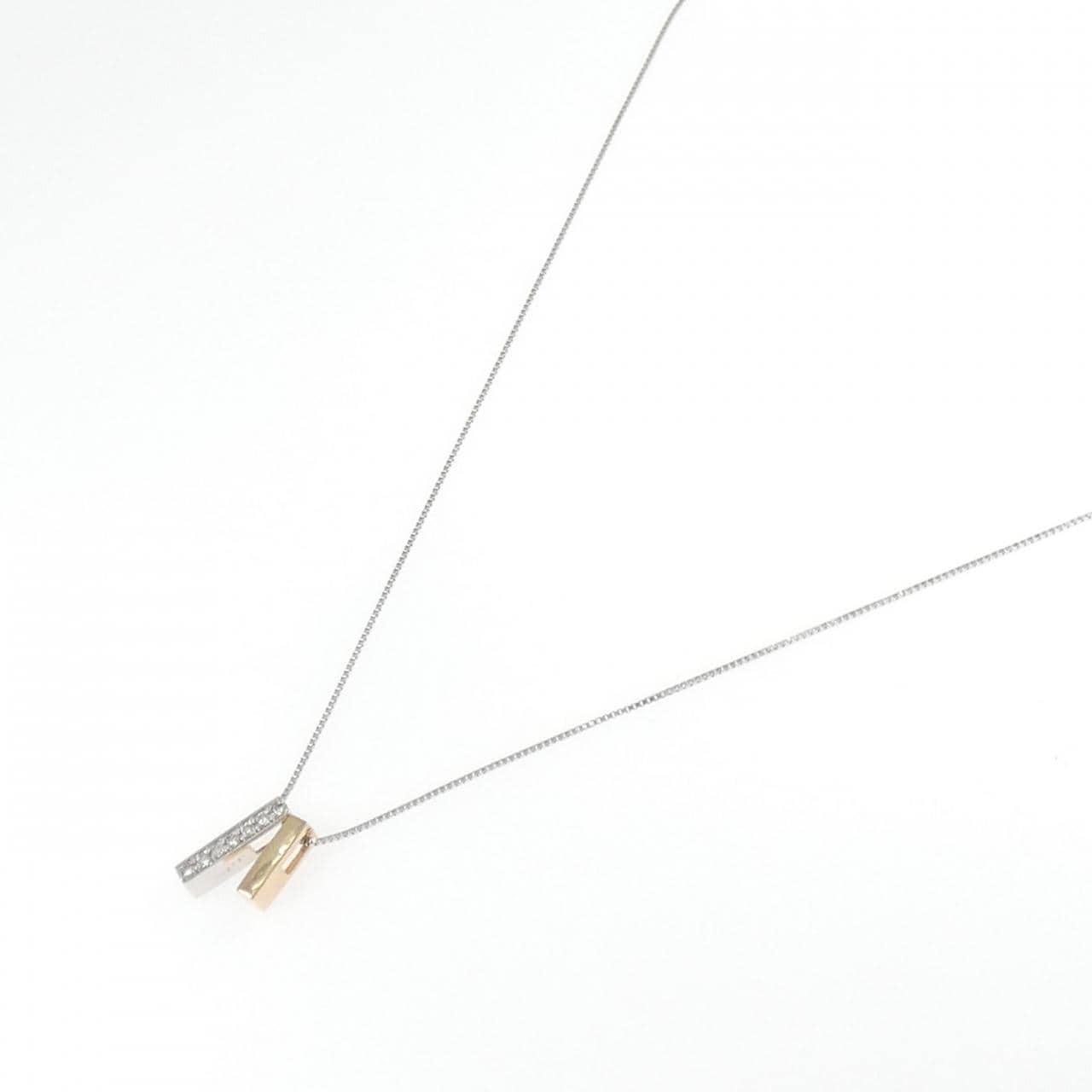 K18WG/K18PG 2WAY ダイヤモンド ネックレス 0.07CT
