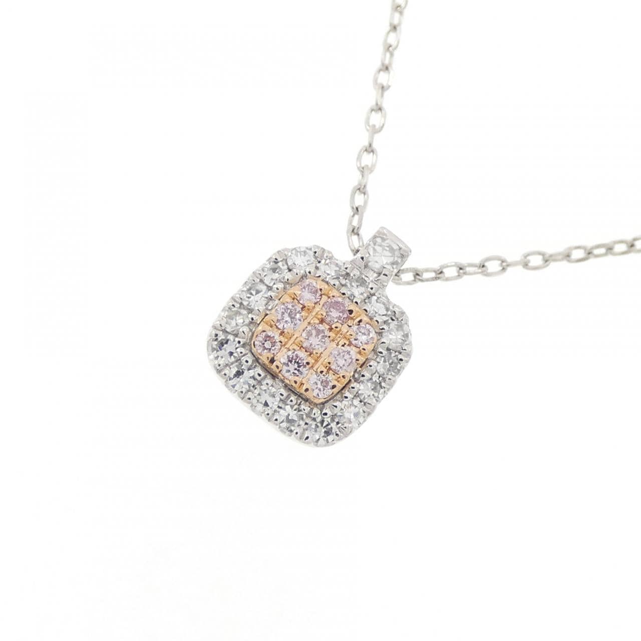 PT950/K18PG ピンクダイヤモンド ネックレス 0.04CT