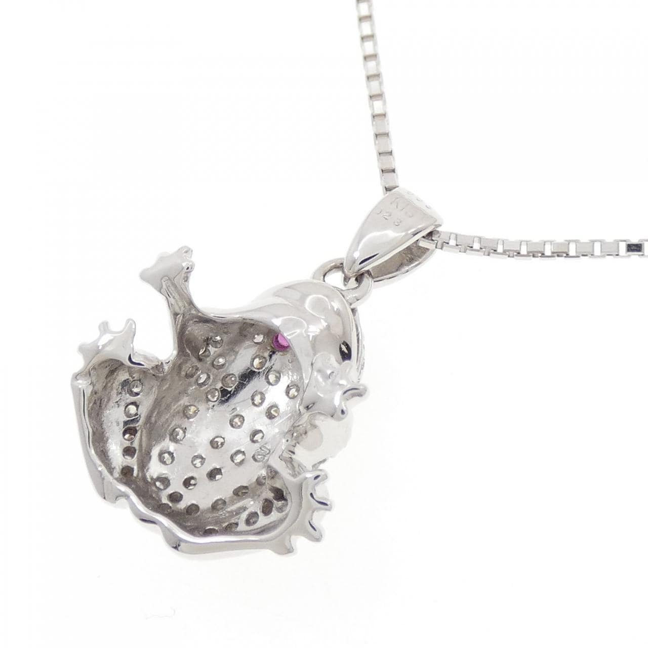 K18WG フロッグ ルビー ネックレス 0.05CT