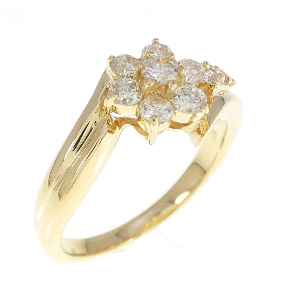K18YG フラワー ダイヤモンド リング 0.50CT