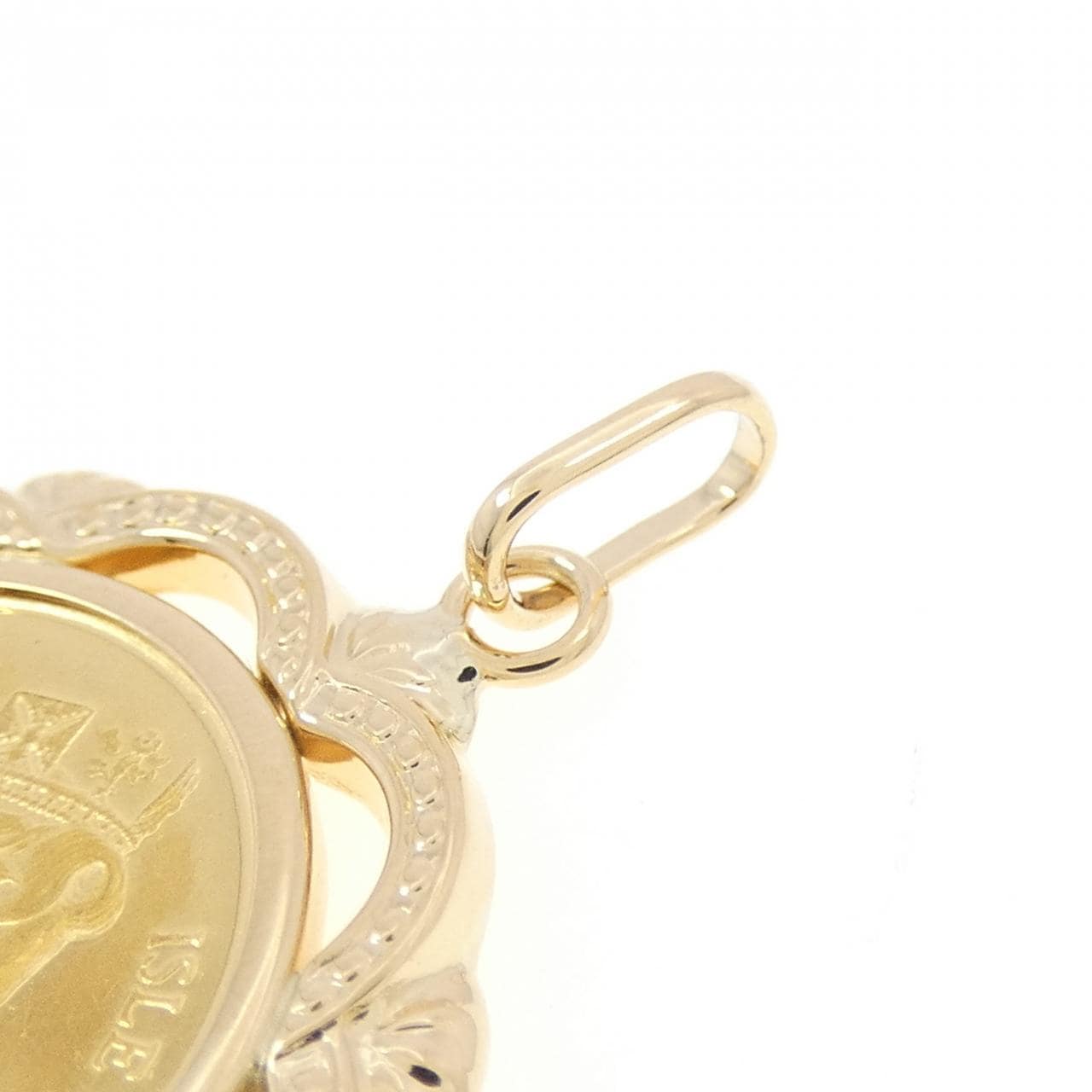 K18YG (frame) coin pendant