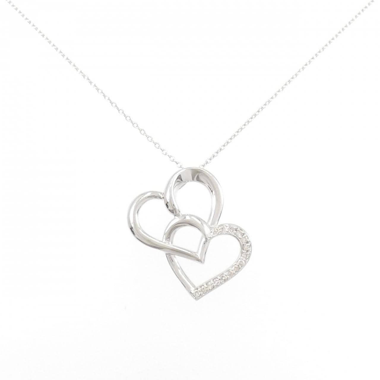 K18WG ハート ダイヤモンド ネックレス 0.11CT