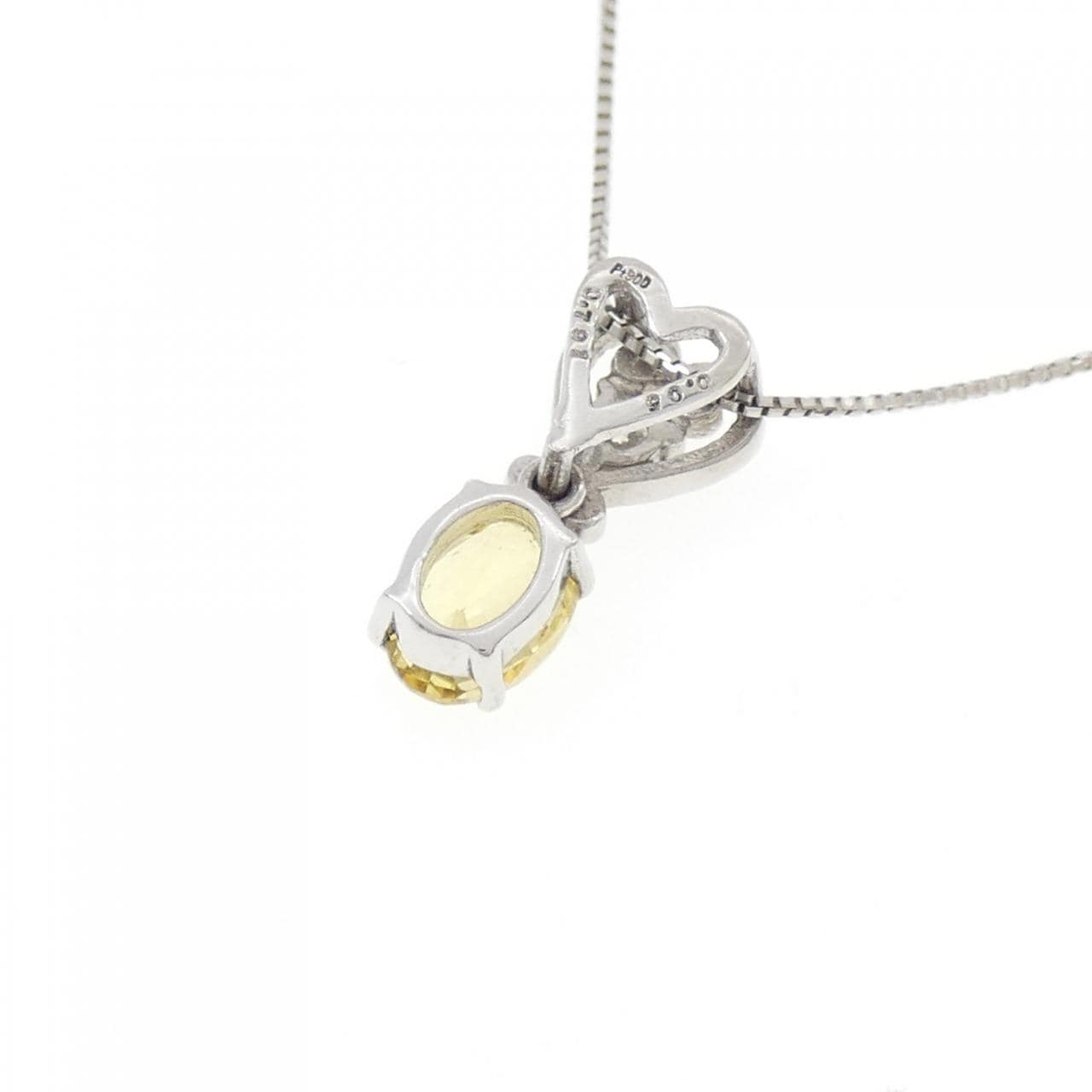 PT900/PT850 ハート サファイヤ ネックレス 0.791CT