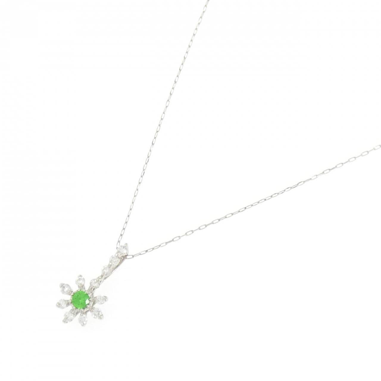 PT900/PT850 デマントイドガーネット ネックレス 0.13CT
